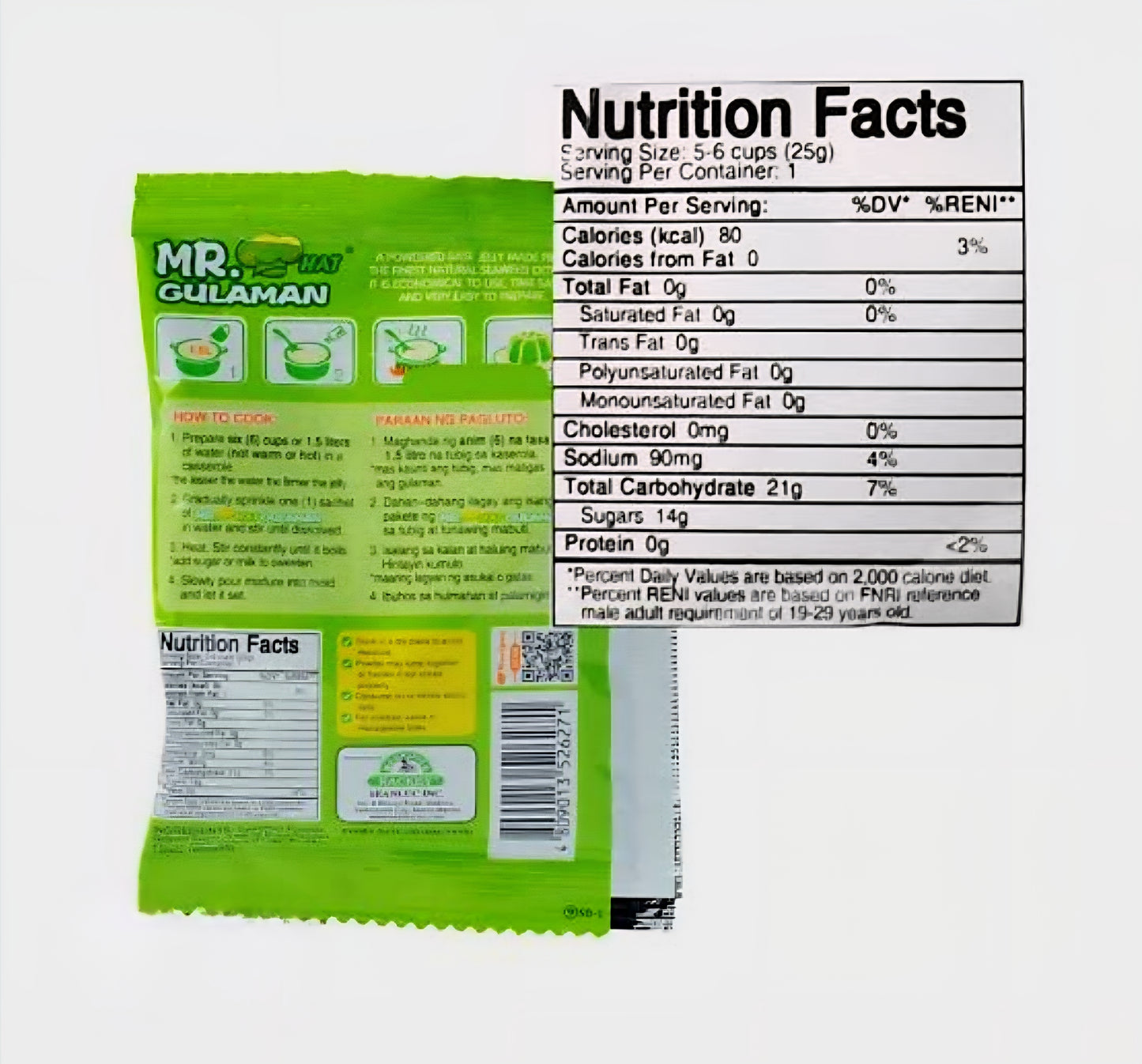 Mr. Hat UNFLAVORED GREEN GULAMAN 25g×10sachets (BOX)