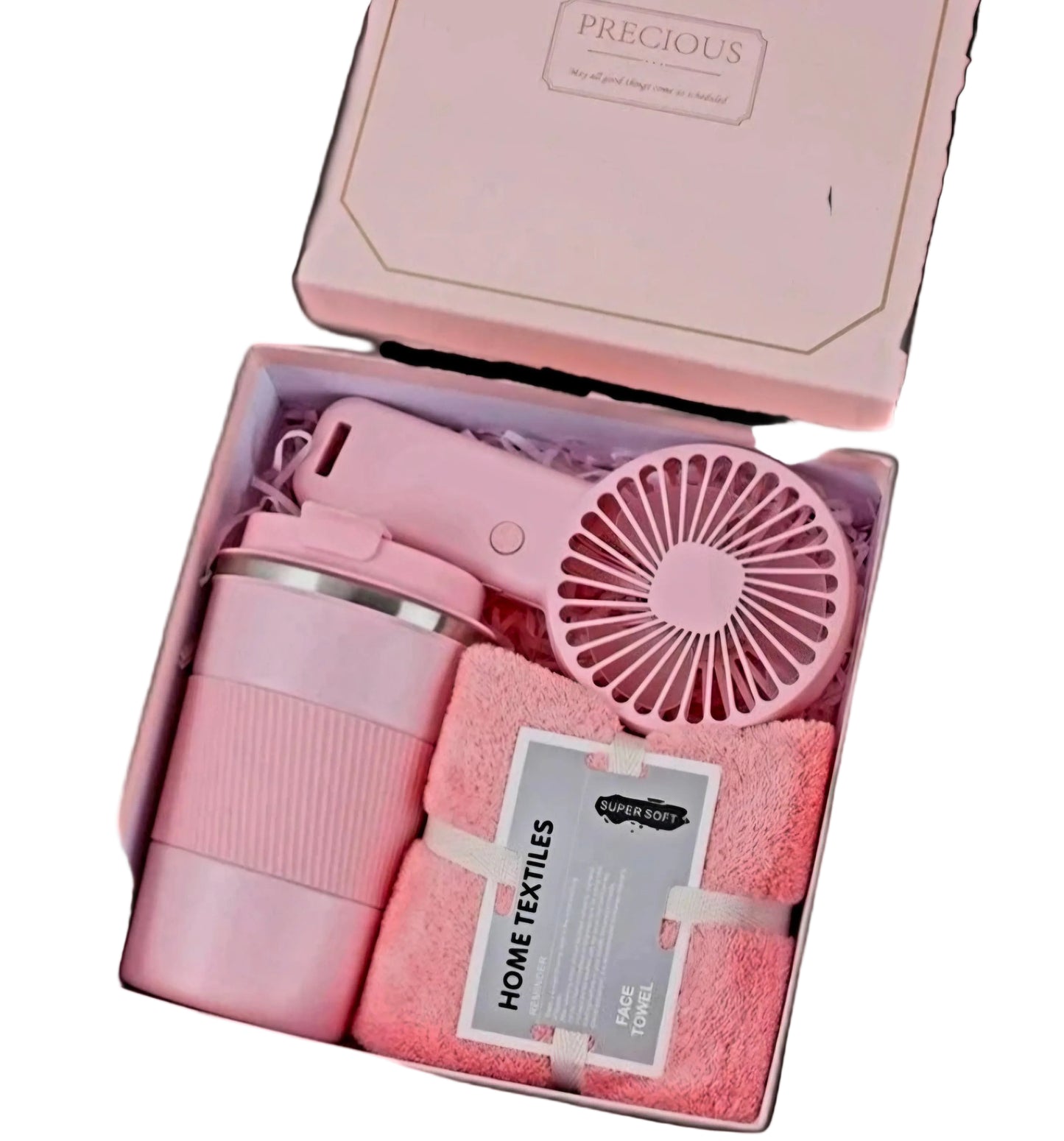 MAMA PINK GIFT SET (Travel Mug, Towel, Mini  Rechargeable Fan)