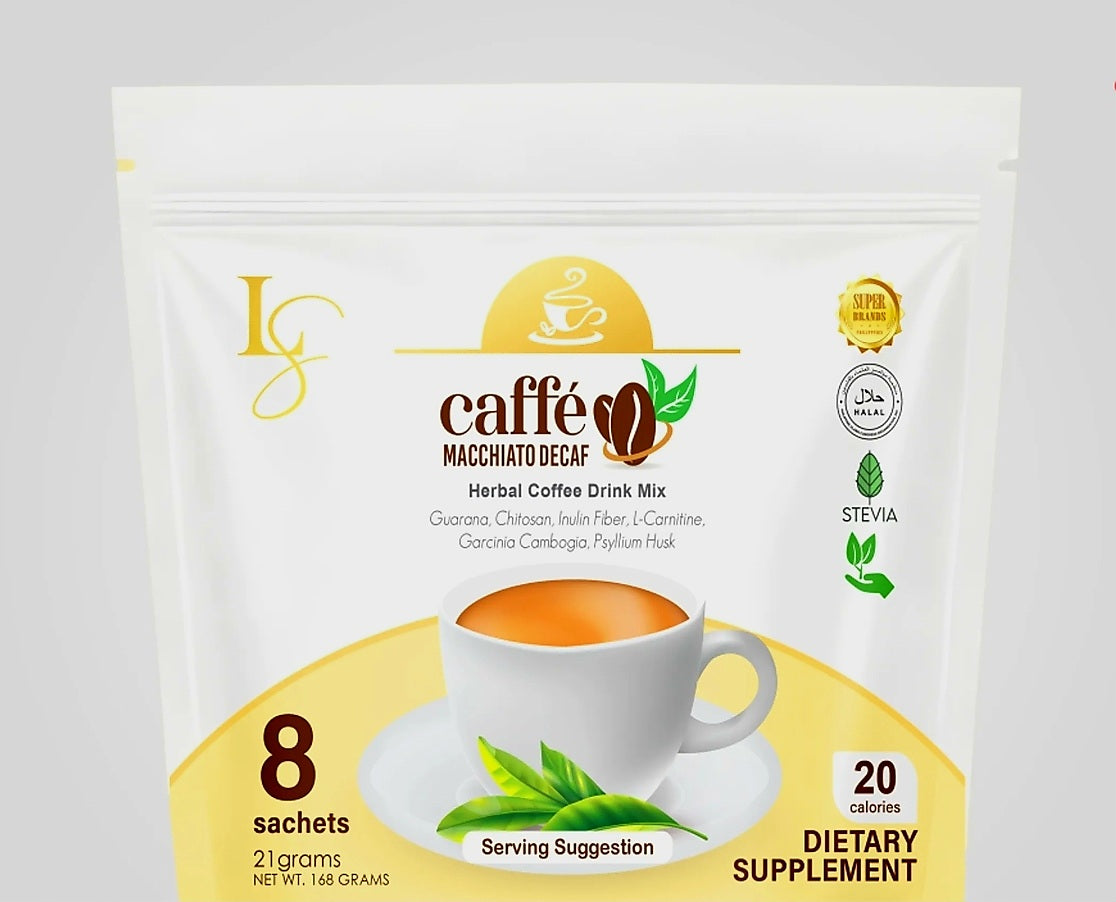 Luxe Slim CAFFE MACCHIATO DECAF Herbal Coffee Drink 21g×8sachets