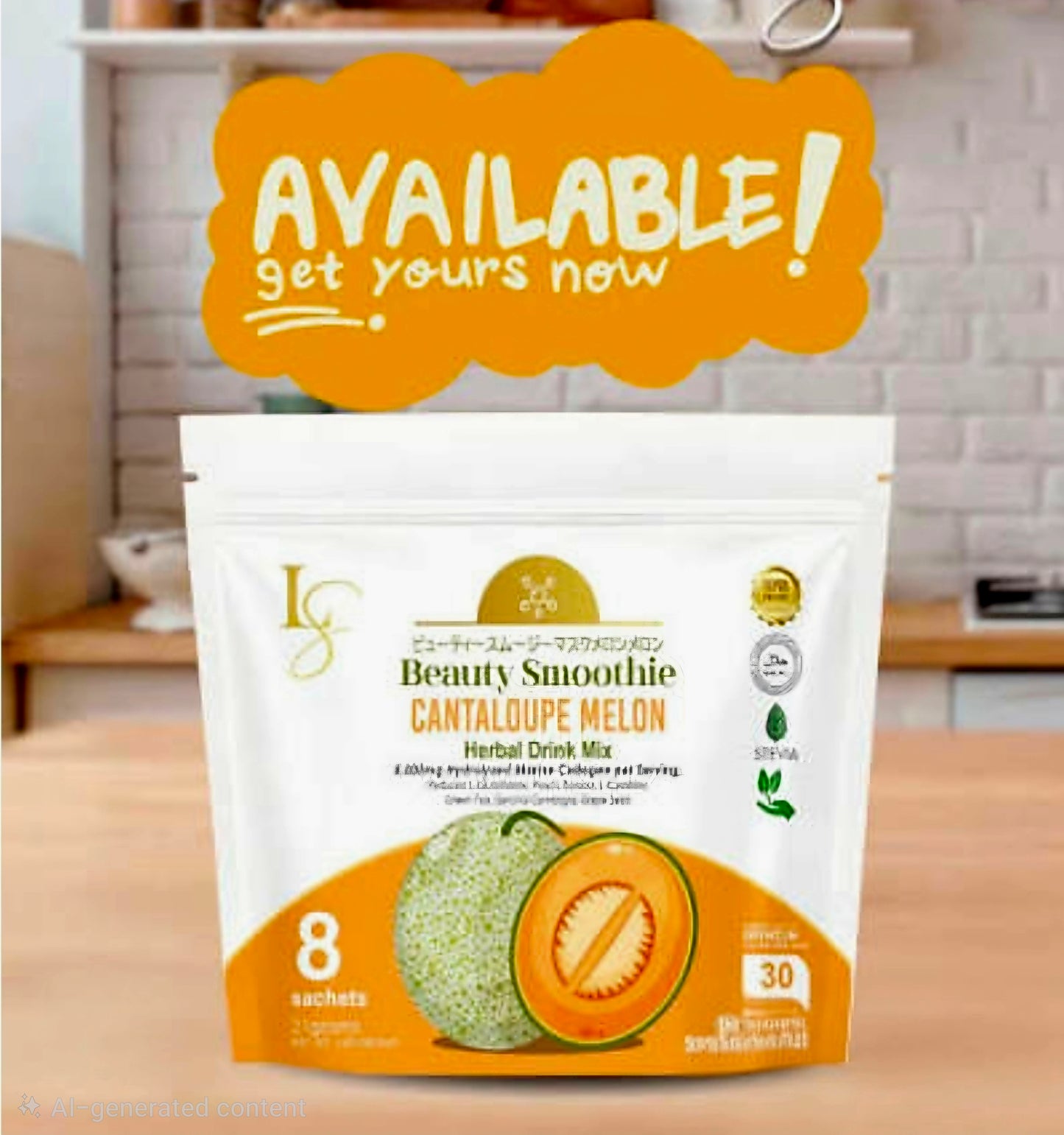 Luxe Slim Beauty Smoothie CANTALOUPE MELON 21g x 8-sachets Herbal Drink Mix