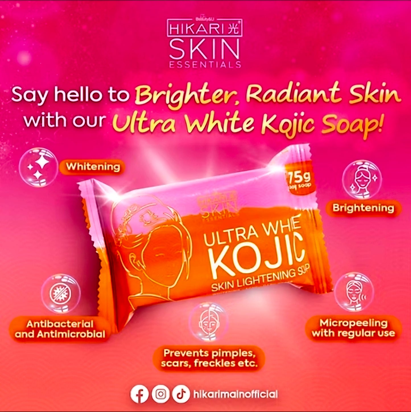Hikari Essentials ULTRA WHITE KOJIC Skin Lightening Soap 75g