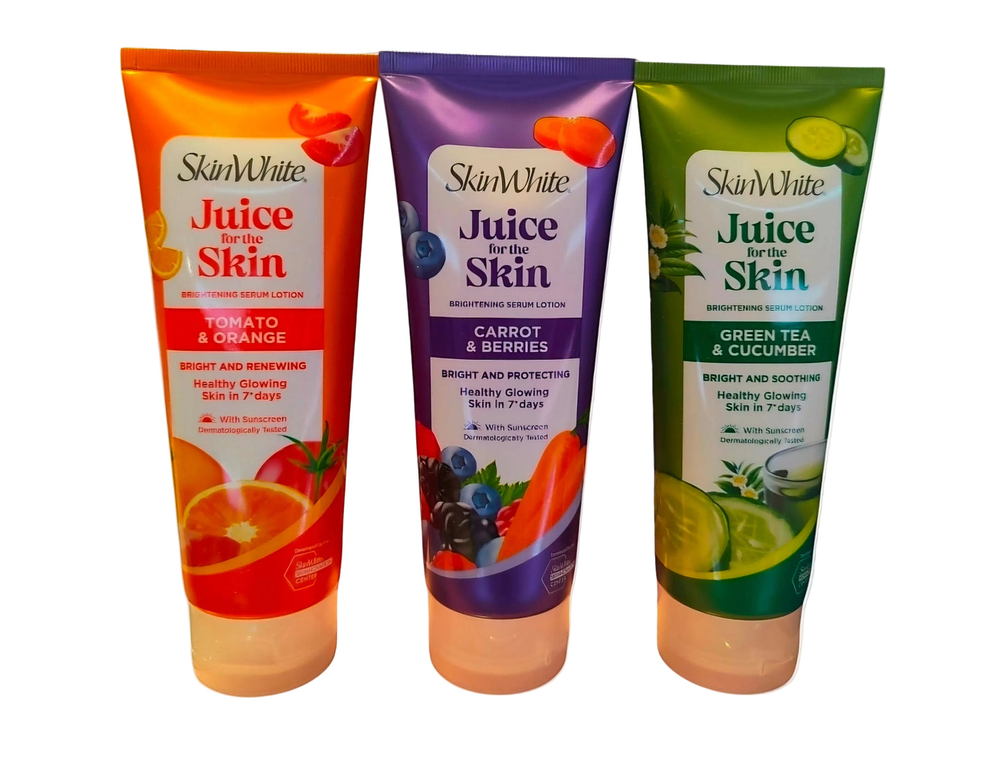 SkinWhite Juice For The Skin TOMATO & ORANGE Brightening Serum Lotion BRIGHT & RENEWING 180ml (ORANGE)