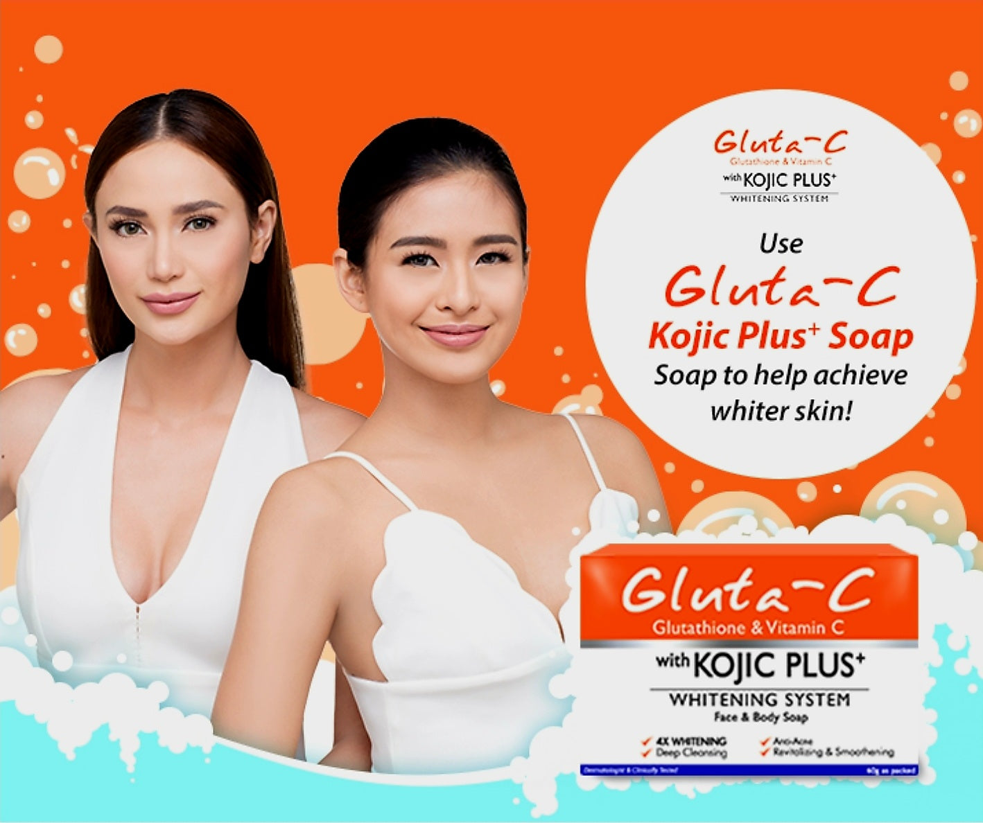 GLUTA-C Kojic Plus 4x Whitening FACE & BODY SOAP 60g