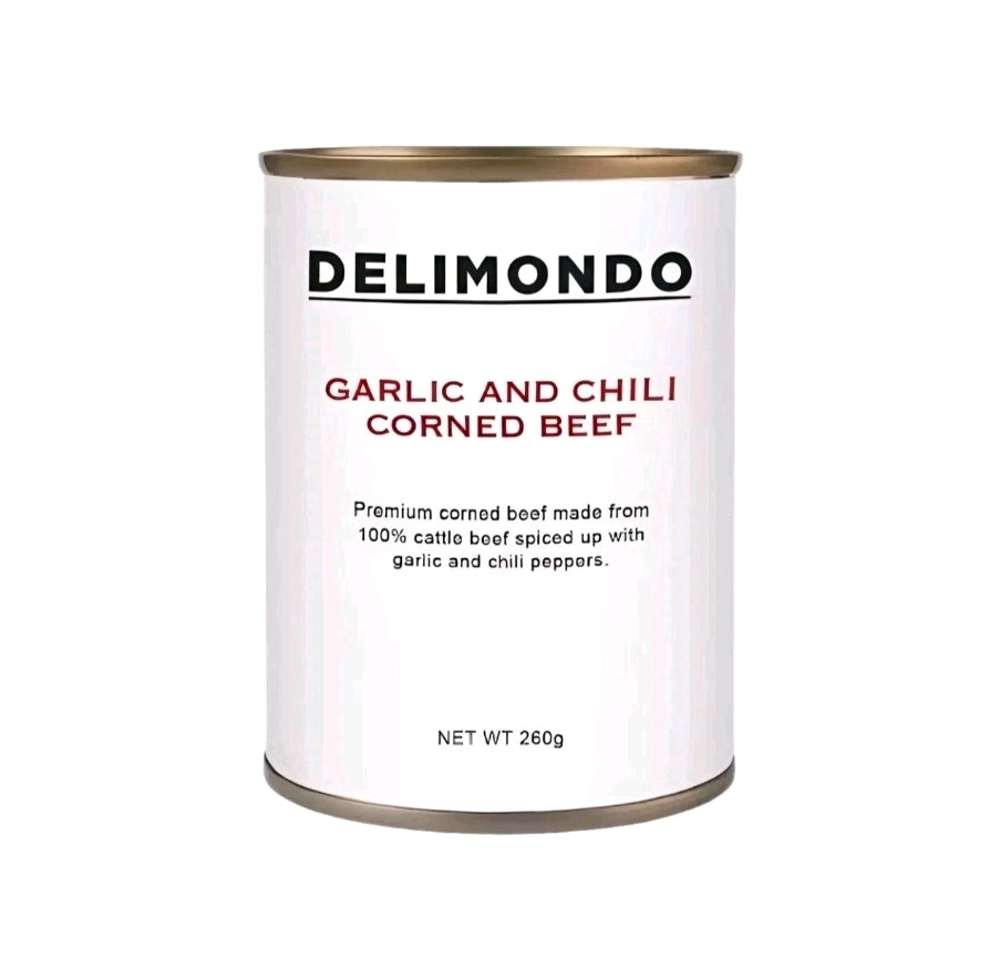 Delimondo Chili & Garlic Corned Beef 380g (12/10/28)