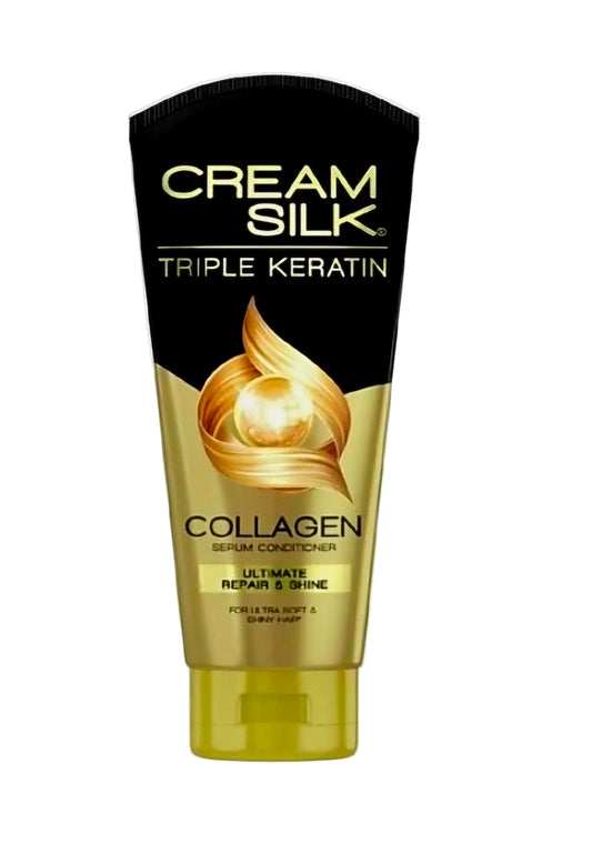 CREAM SILK TRIPLE KERATIN COLLAGEN ULTIMATE REPAIR & SHINE CONDITIONER 170ML