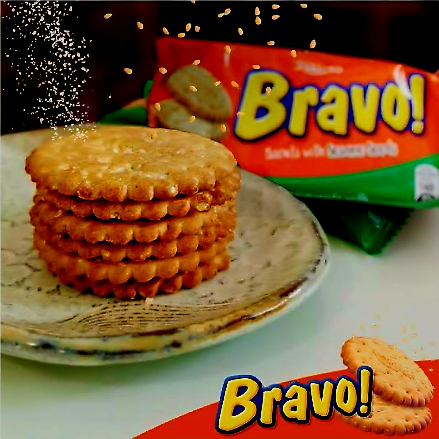 Rebisco BRAVO Sesame Biscuits 30g × 10pcs