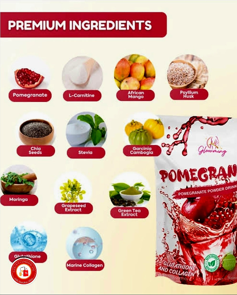 Glowming POMEGRANATE Glutathione & Collagen Drink 20g×10sachets