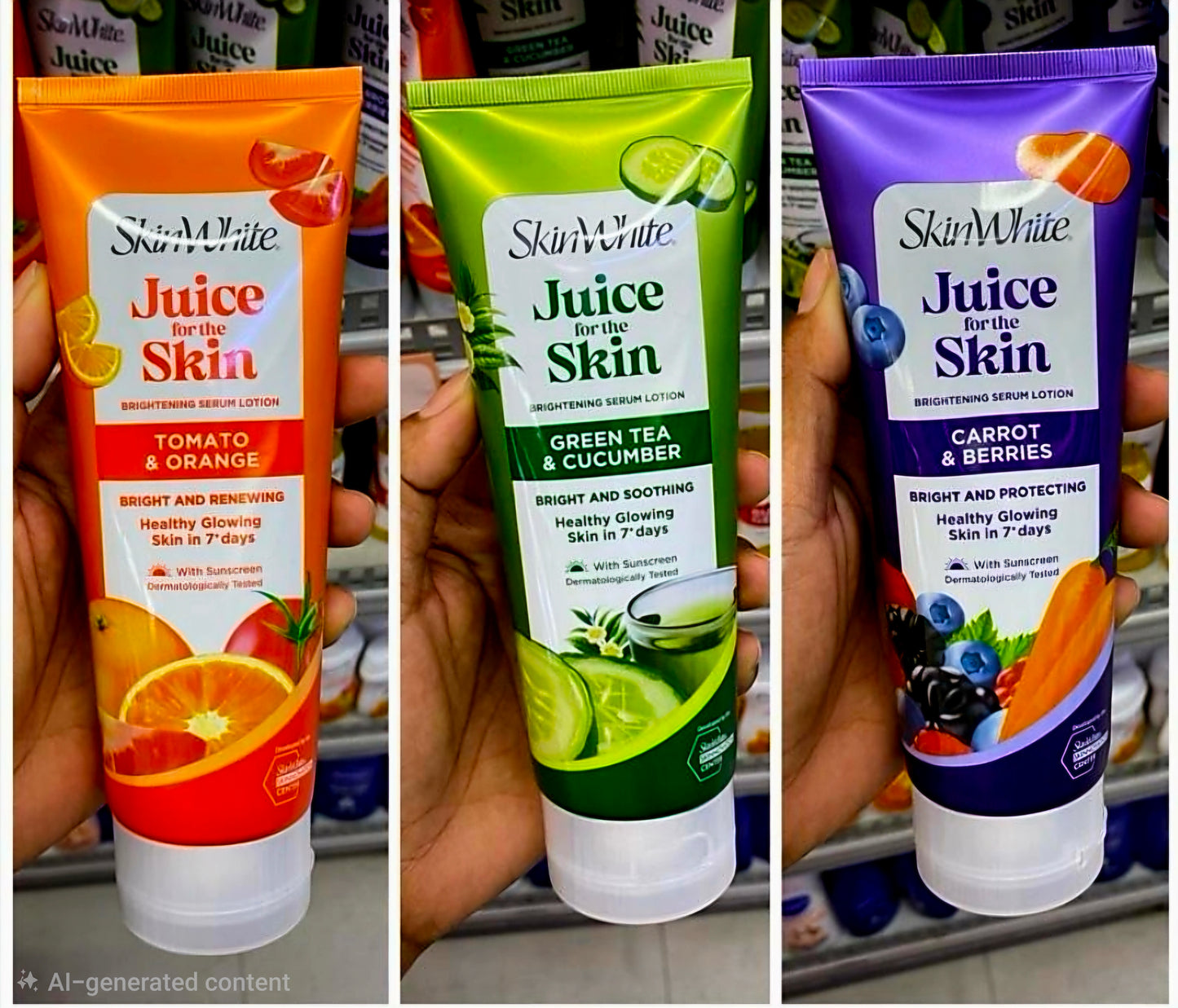 SkinWhite Juice For The Skin TOMATO & ORANGE Brightening Serum Lotion BRIGHT & RENEWING 180ml (ORANGE)