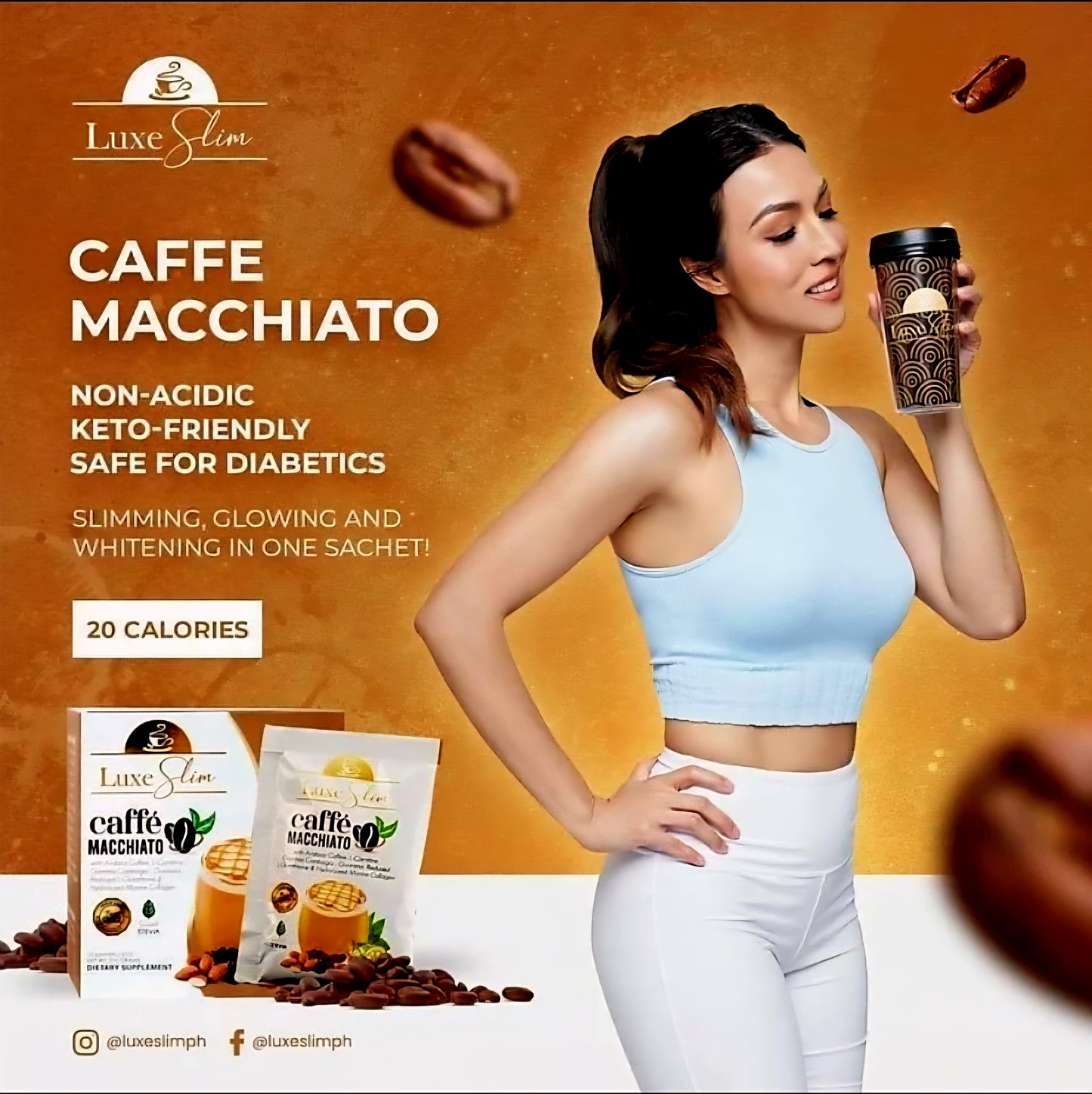 Luxe Slim CAFFE MACCHIATO 21g x 8 sachets (NEW POUCH PACKAGING)