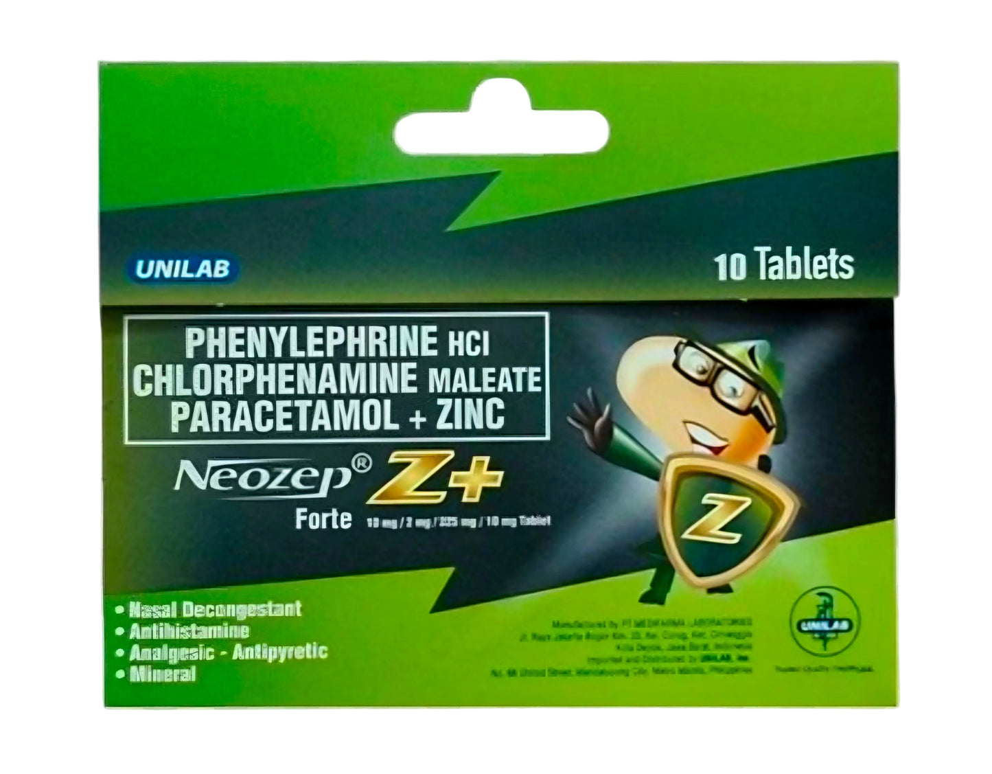 NEOZEP Z+ Forte 10-Tablets (with ZINC) Covenient Travel Pack
