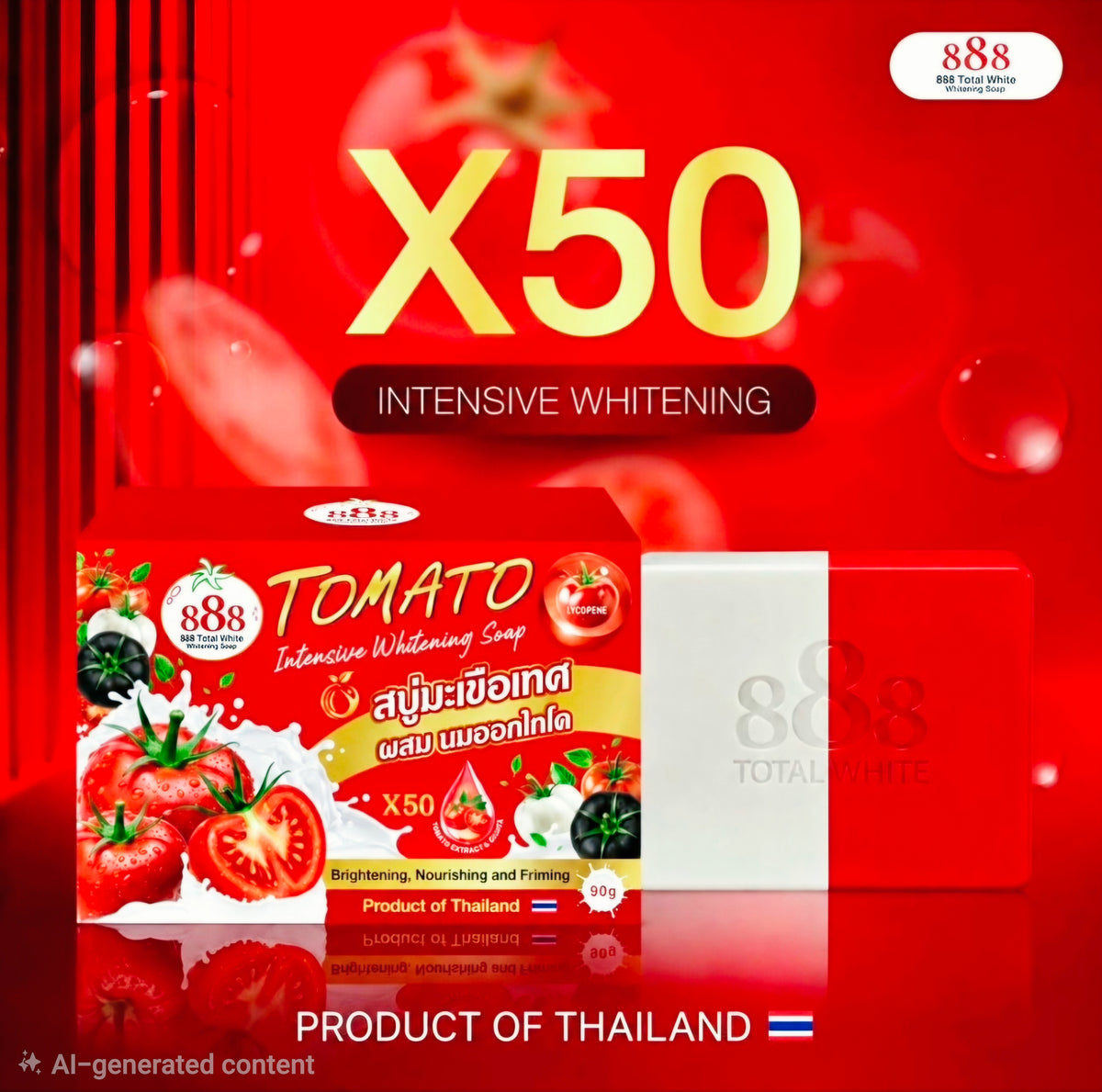 888 TOMATO INTENSIVE WHITENING SOAP 90g