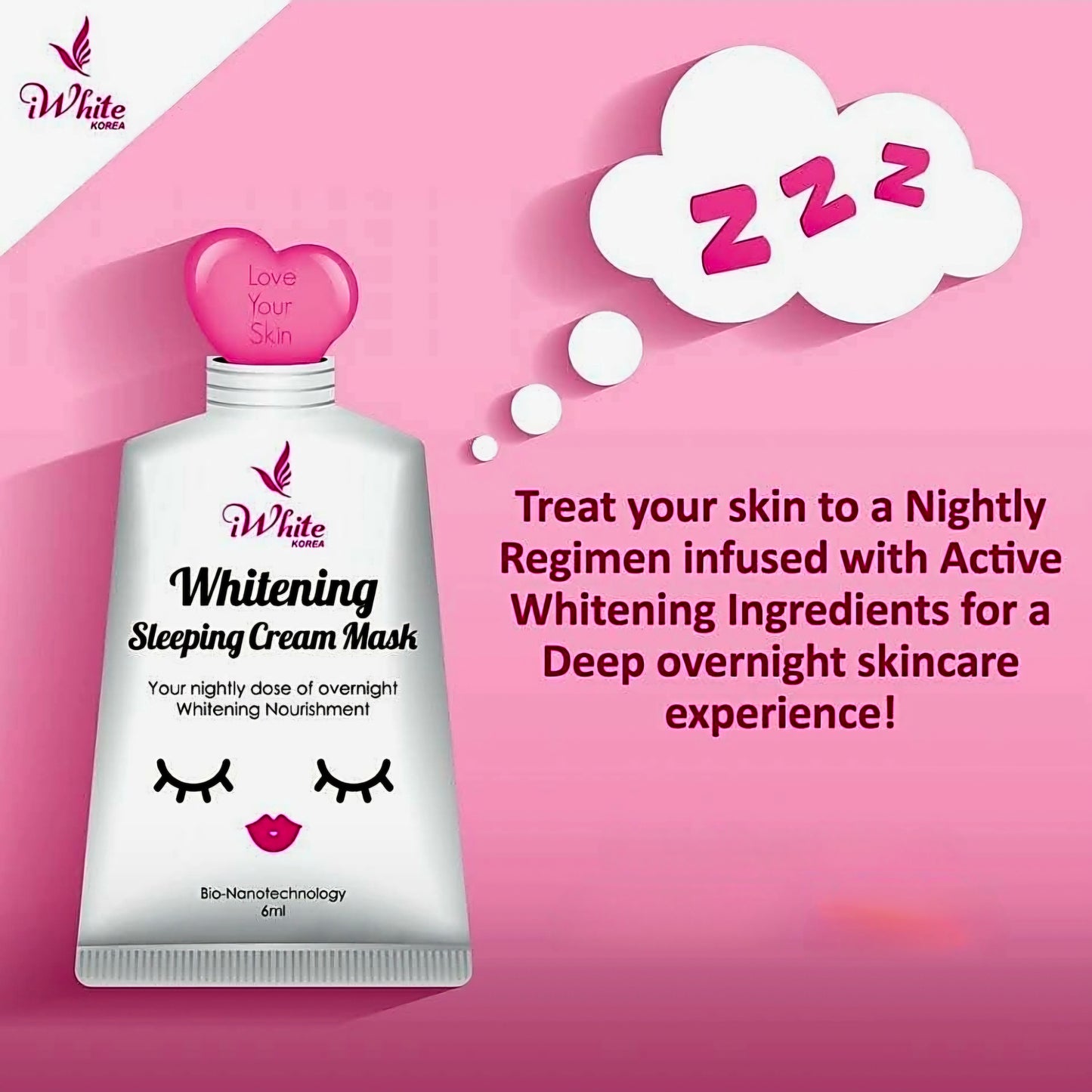 iWhite Korea Whitening SLEEPING CREAM MASK 6ml (Travel Size Sachet)