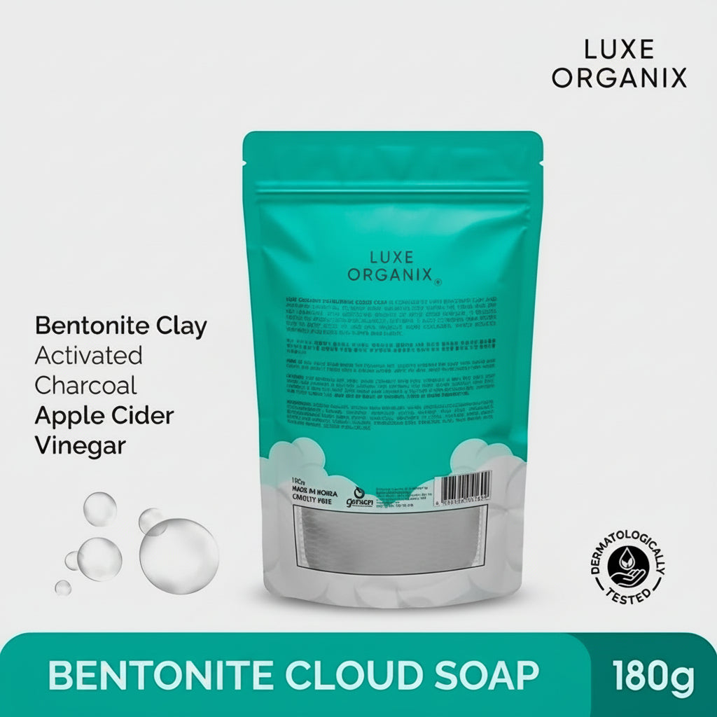 Luxe Organix NIACINAMIDE + BENTONITE Cloud Soap (Foaming Net) 180g SINGLE PACK