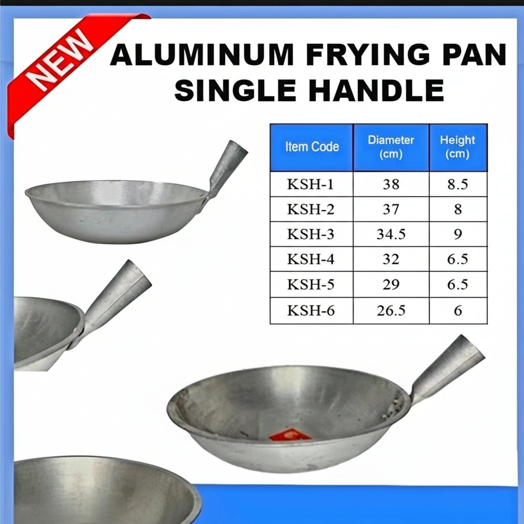 Aluminum SINGLE HANDLE KAWALI Size #6 (26.5cm-wide)
