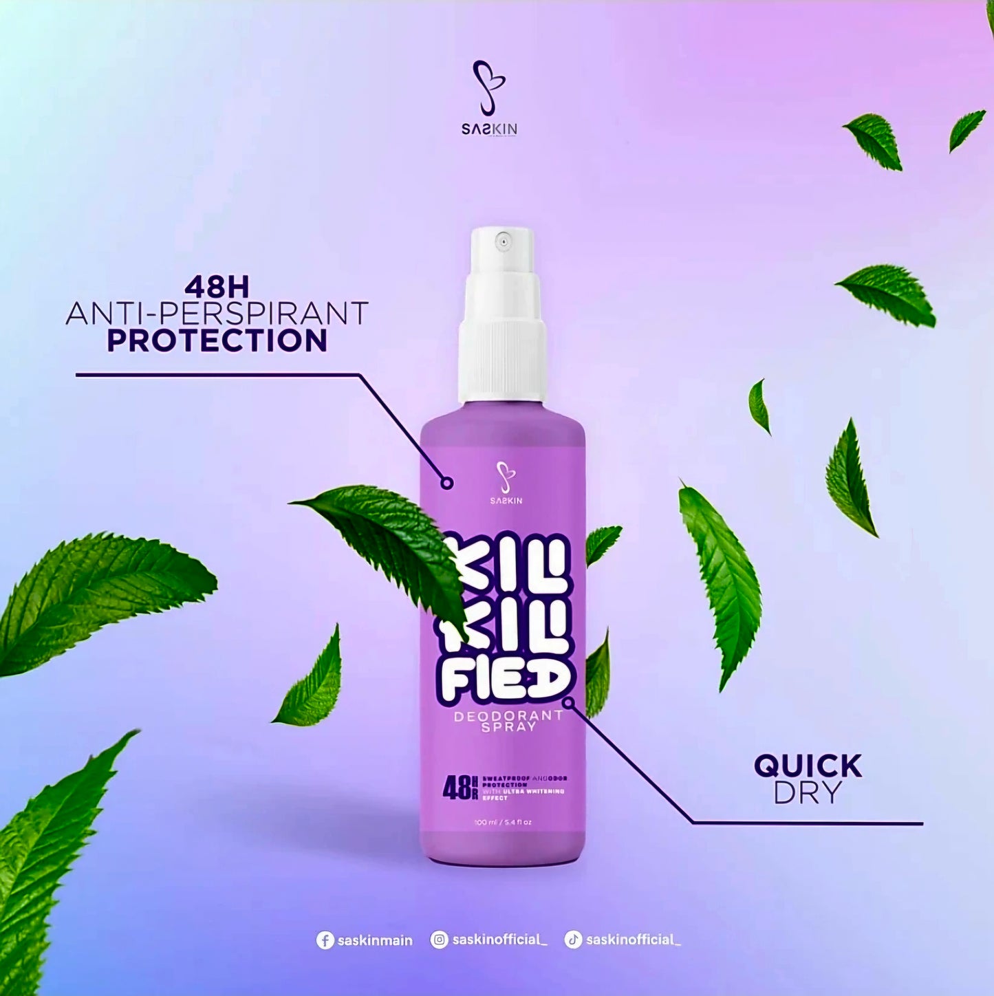 SASKIN KILI-KILI FIED DEODORANT SPRAY 60ML
