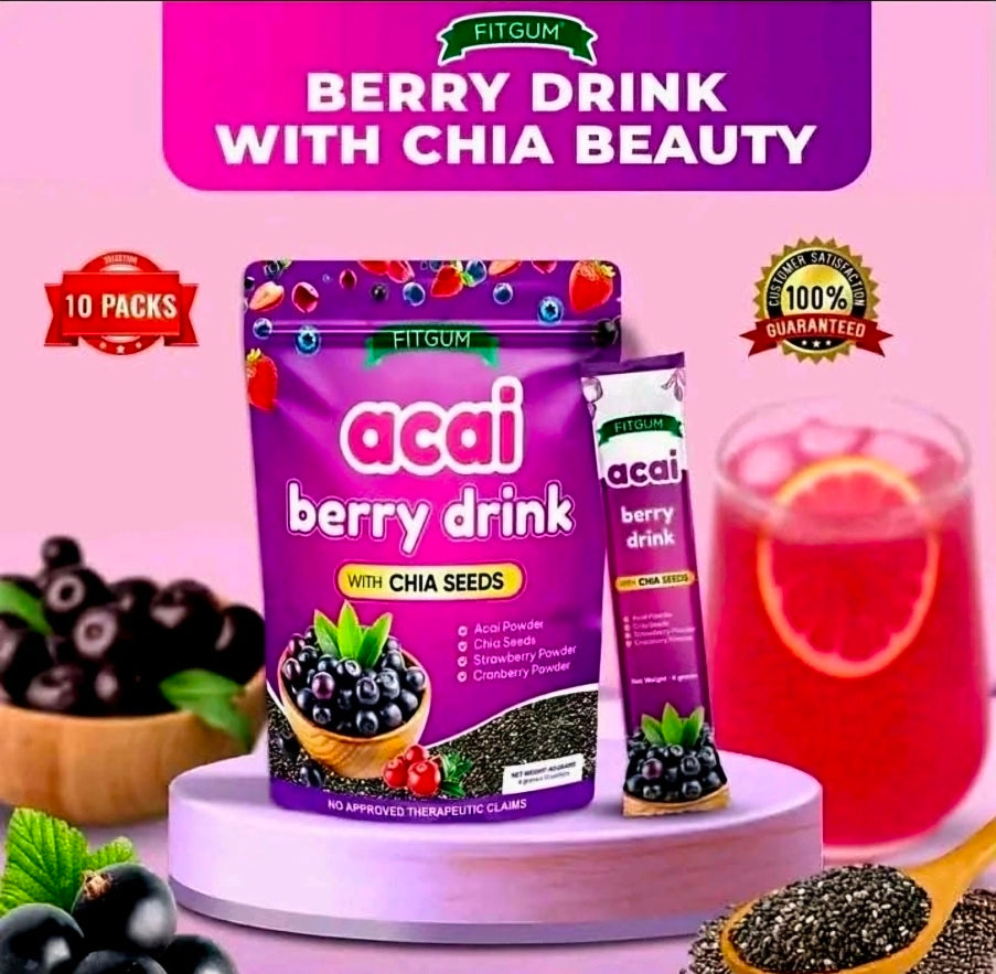 FITGUM ACAI BERRY DRINK WITH CHIA 40G