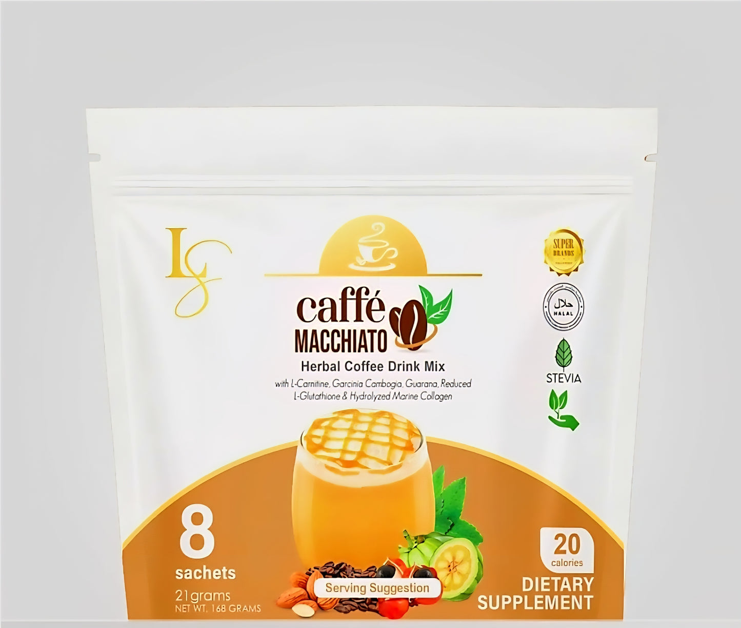 Luxe Slim CAFFE MACCHIATO 21g x 8 sachets (NEW POUCH PACKAGING)