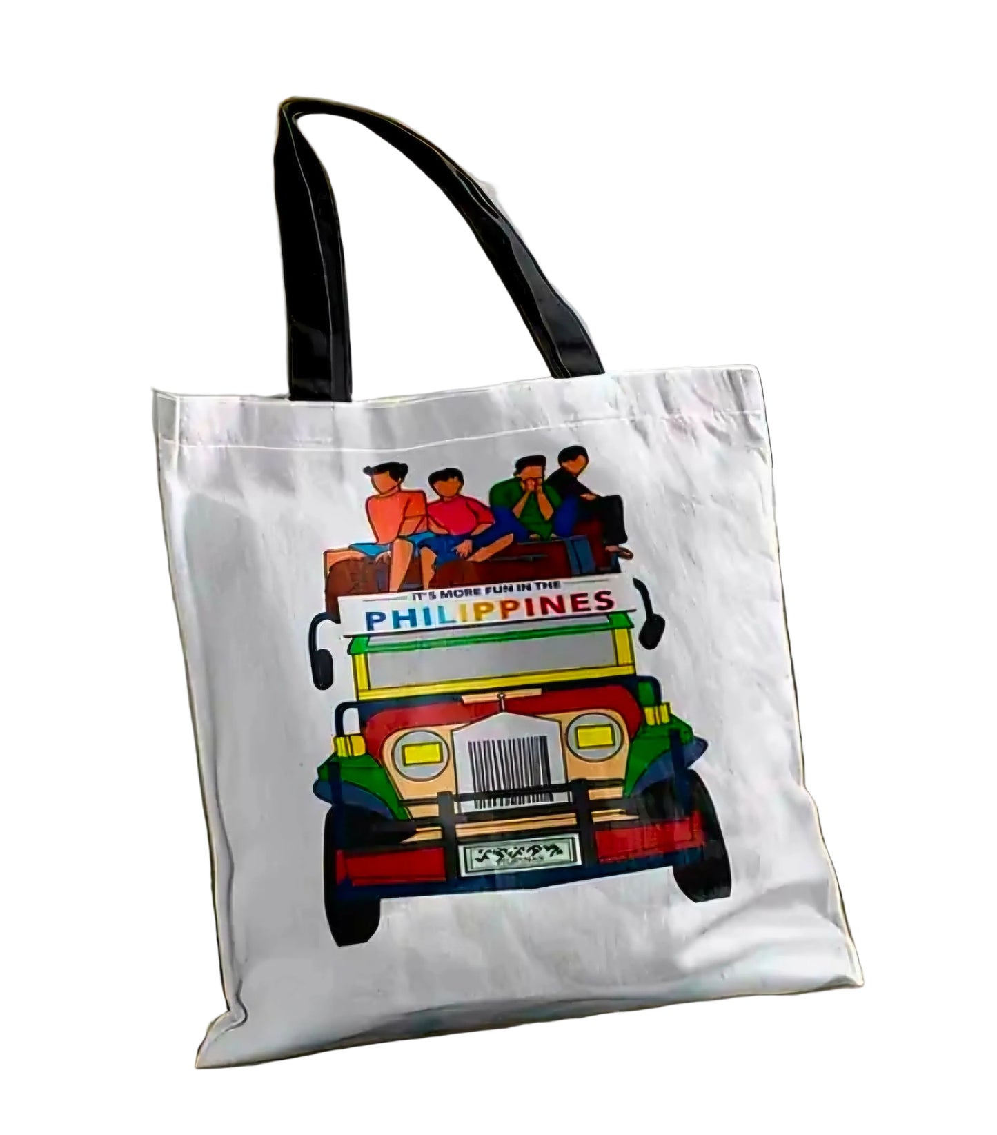 PHILIPPINE Culture JEEPNEY Canvas Tote Bag WHITE