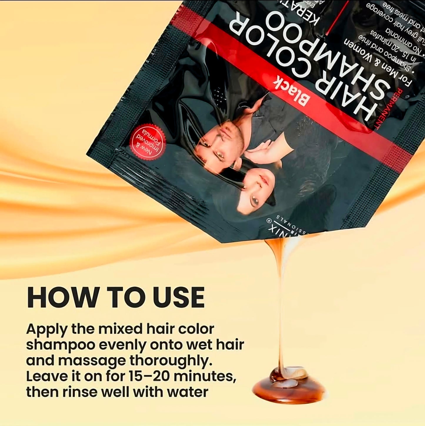 Luxe Organix HAIR COLOR SHAMPOO 30ml (BLACK)
