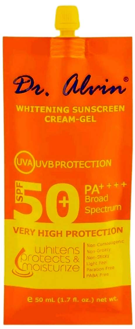 DR.ALVIN WHITENING SUNSCREEN CREAM-GEL SPF50 PA++++ 50G