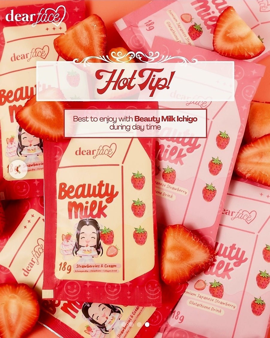 DearFace Beauty Milk STRAWBERRIES & CREAM 18g×10sachets