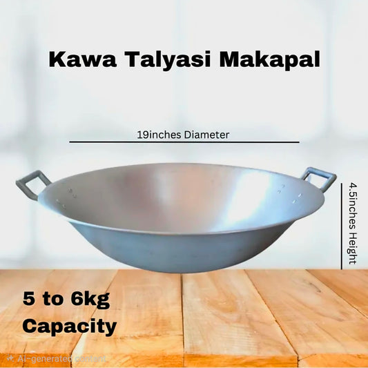 TALIASI / KAWA with COVER No.3 (50.5cm) DOUBLE-HANDED WOK  (Read descriptions for shipping this product)