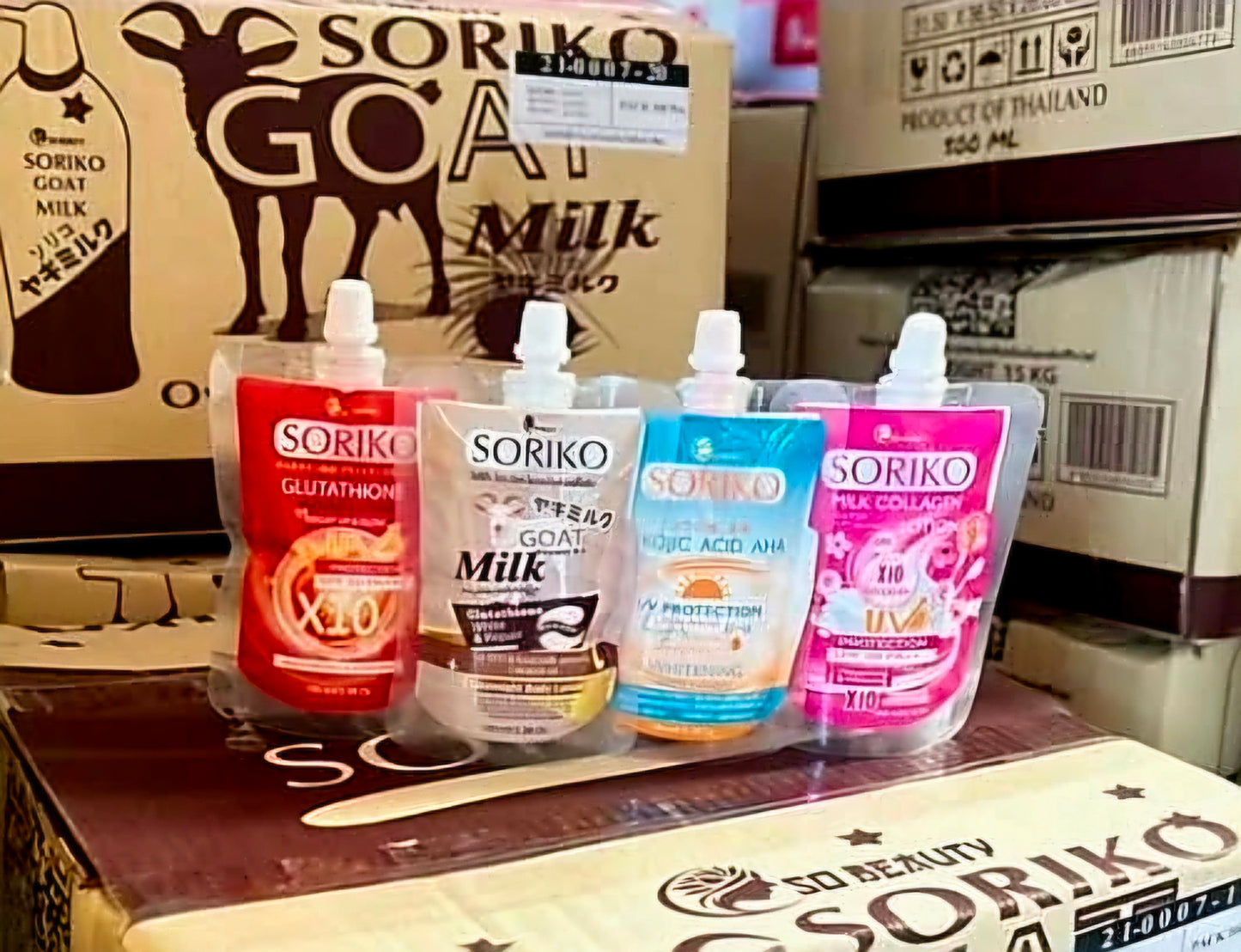 So Beauty SORIKO Milk X10 Collagen Q10 SPF50 PA+++ Lotion 100g TRIAL SIZE POUCH (Thailand)