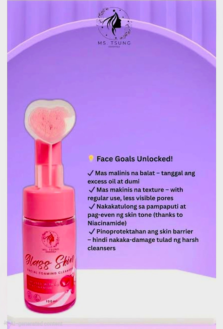 Ms.Tsung Essentials GLASS SKIN Facial Foaming Cleanser 100ml