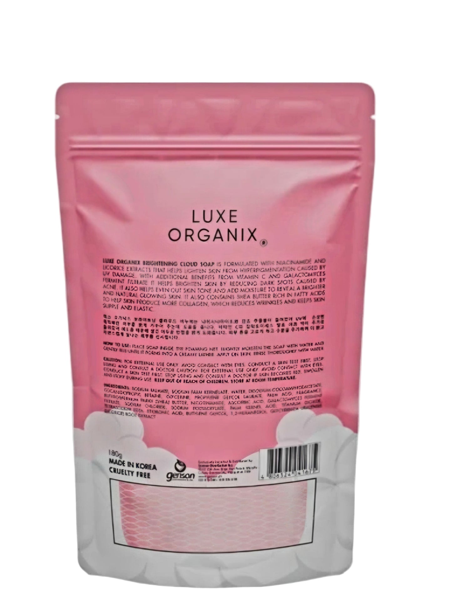 Luxe Organix NIACINAMIDE ALPHA ARBUTIN Cloud Soap (Foaming Net) 180g SINGLE PACK