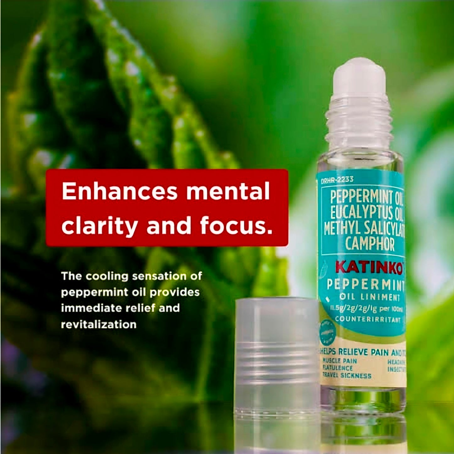 AROMATIC PEPPERMINT KATINKO Oil Liniment 10ml ROLLERBALL APPLICATOR