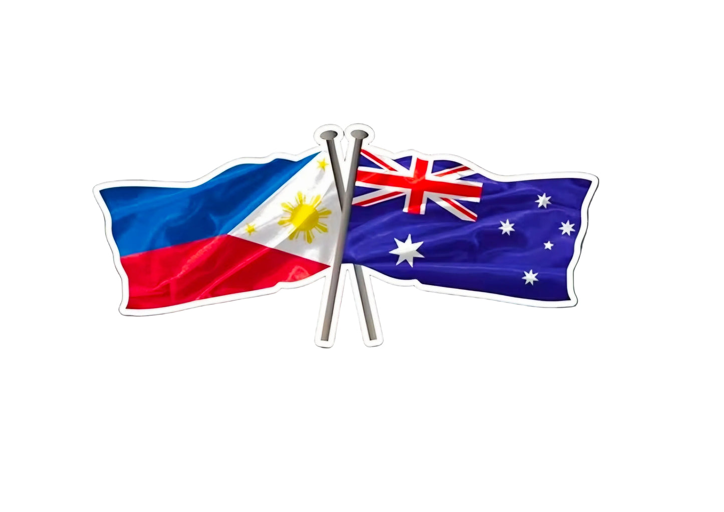 Philippines-Australia Flag Patriotic CAR DECAL/STICKER