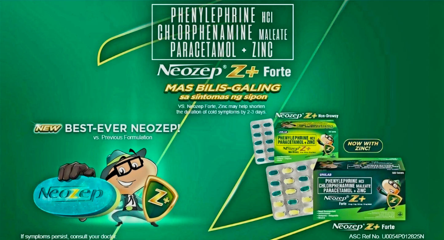 NEOZEP Z+ Forte 10-Tablets (with ZINC) Covenient Travel Pack