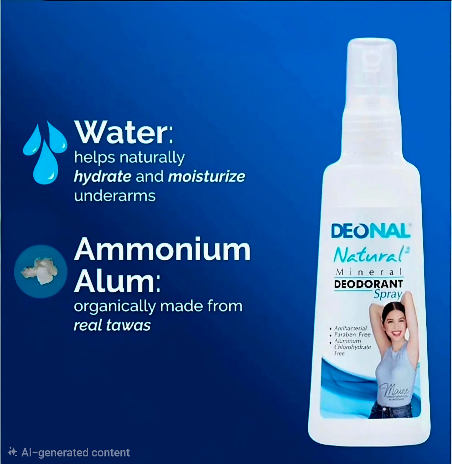 DEONAT NATURAL Mineral Deodorant Spray 100ml (BLUE) Thailand