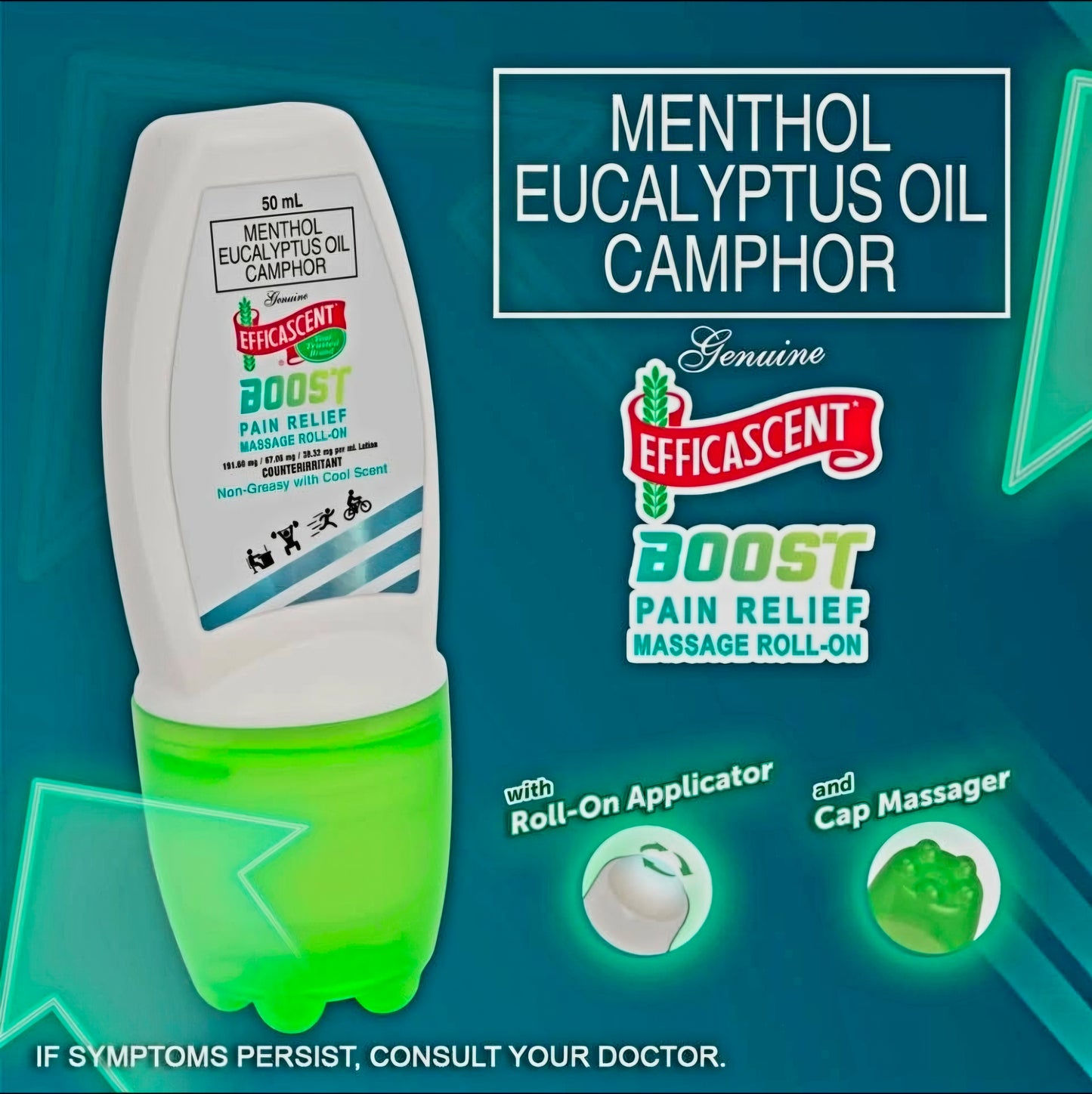 Efficascent BOOST ROLL-ON with Massage Cap 50ml