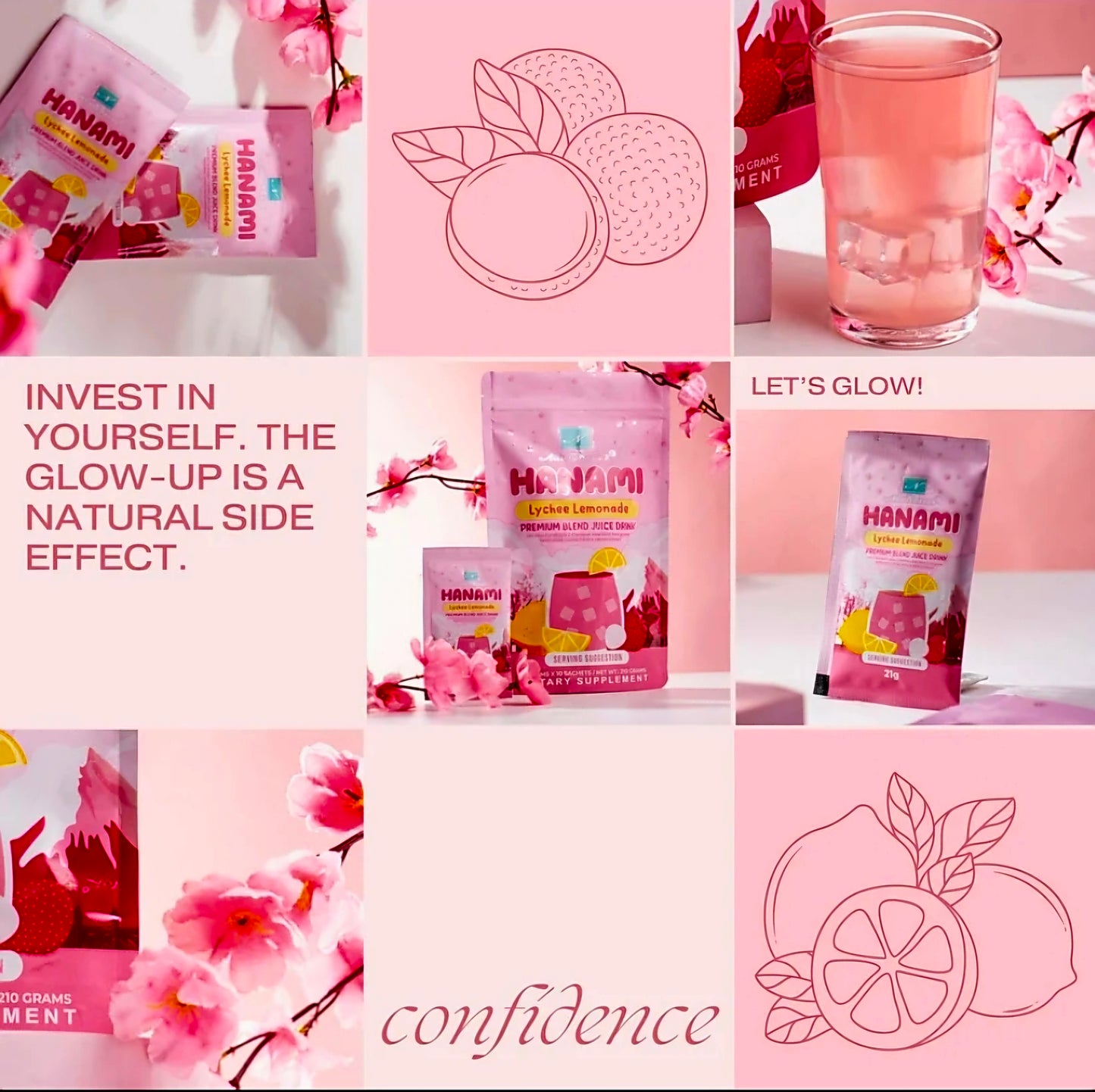 Namiroseus HANAMI Lychee Lemonade Premium Blend Juice Drink 21g x 10-sachets