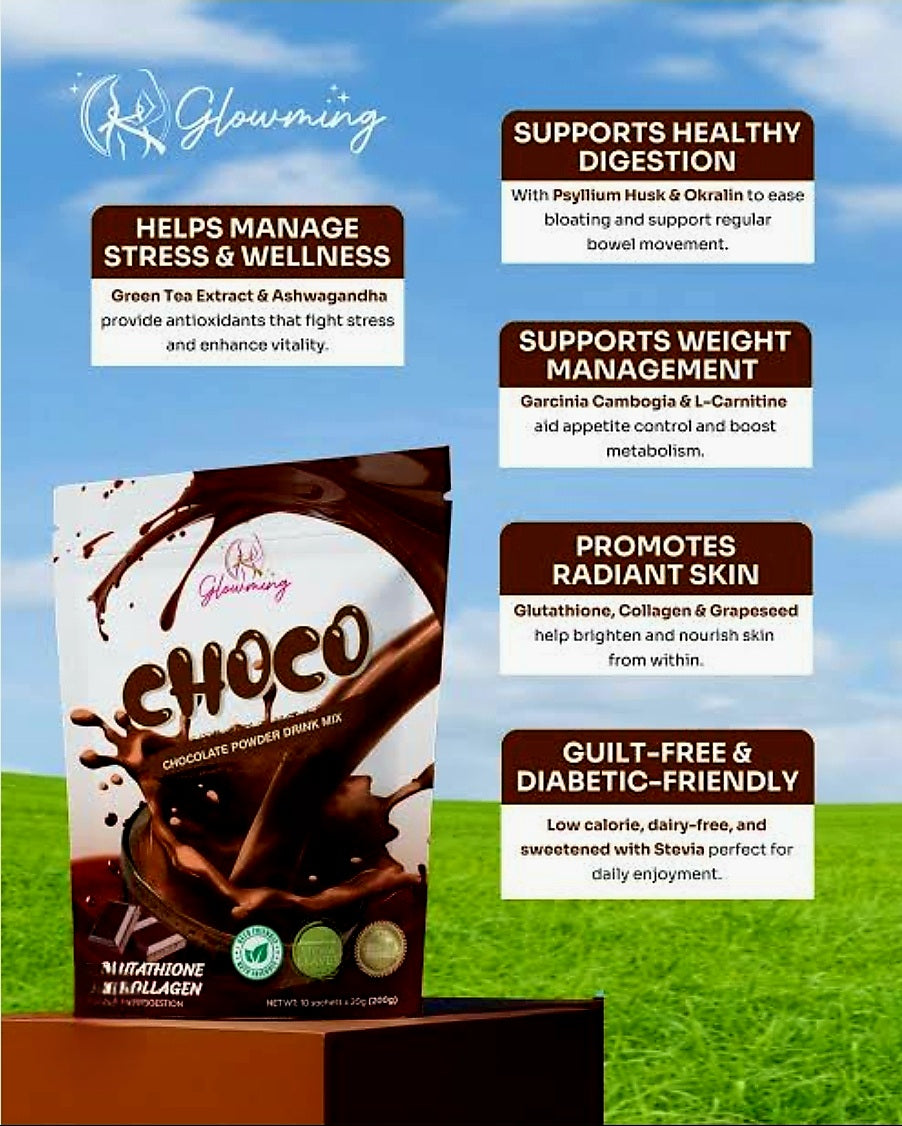 Glowming CHOCO Collagen Glutathione Drink 20g×10sachets