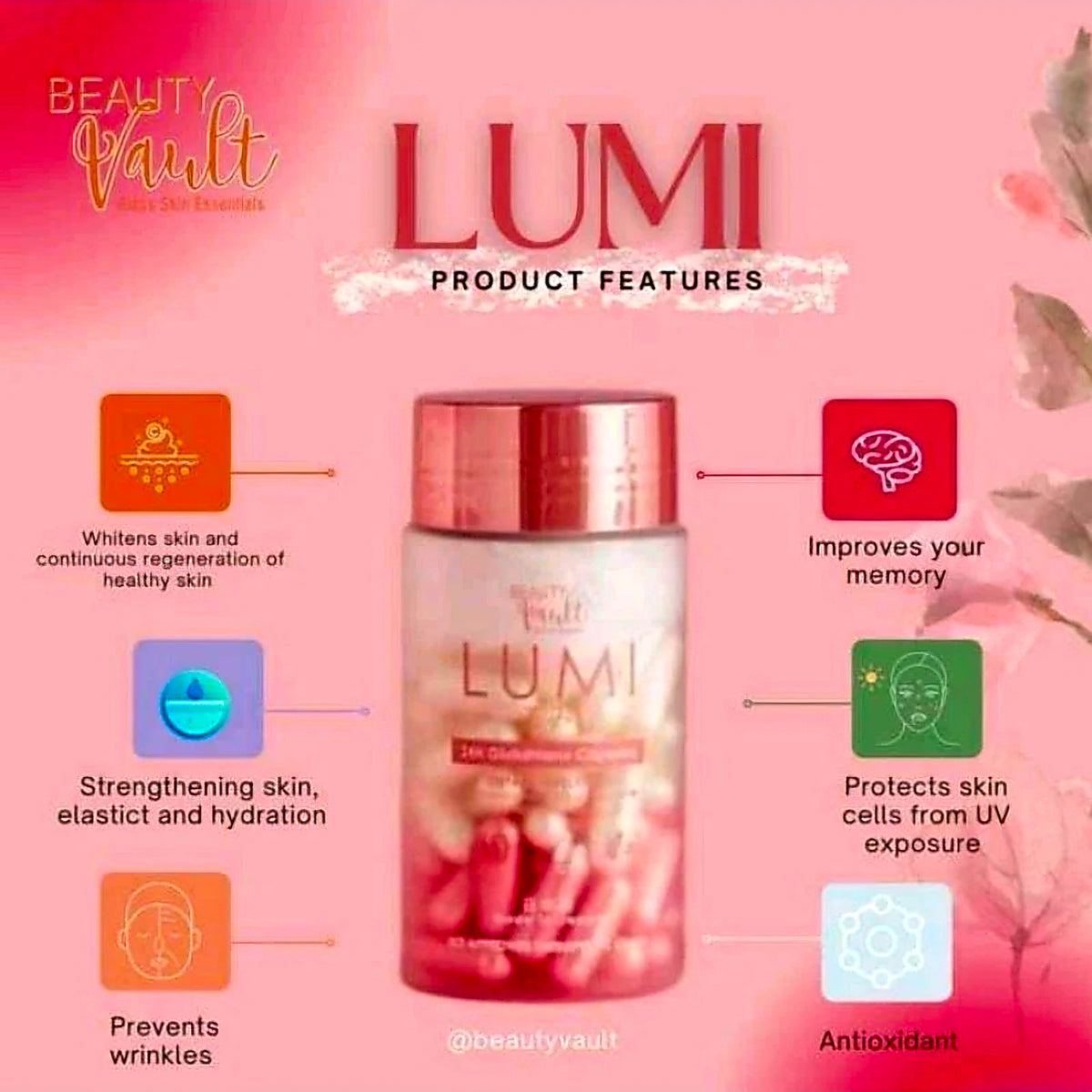 BEAUTY VAULT LUMI GLUTATHIONE 60-CAPSULES