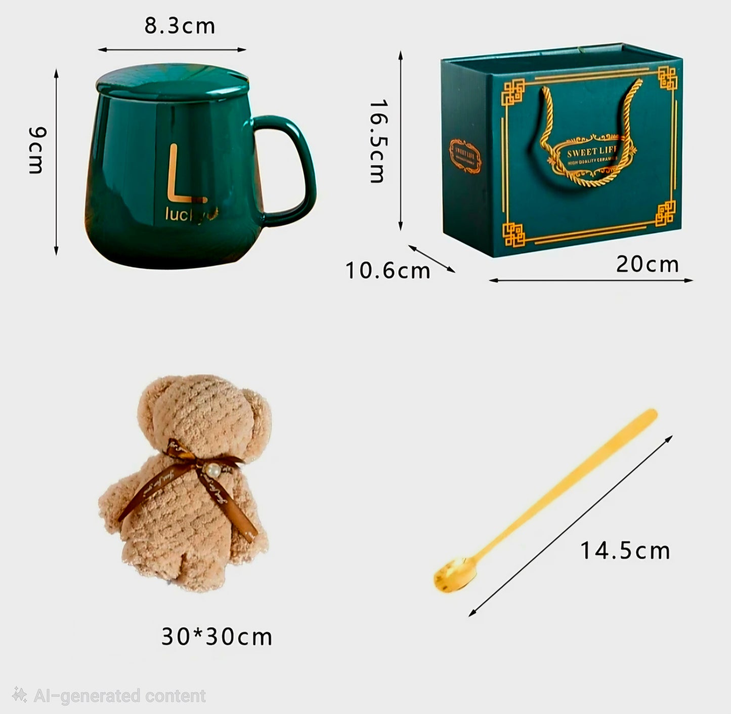 Lucky Mug with Teddy Towel Gift Set (PINK, GREEN, ORANGE, RED)