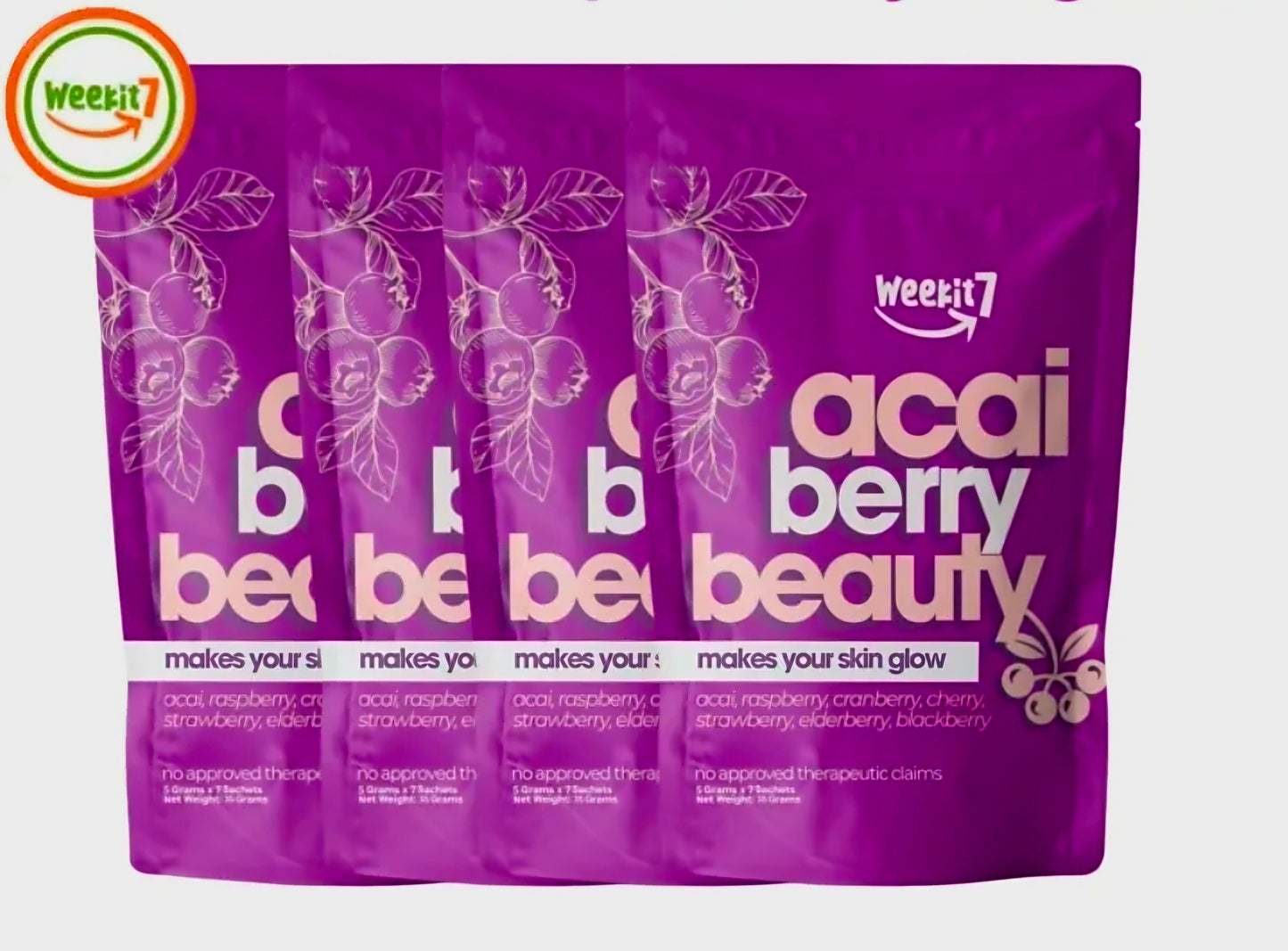 Weekit7 ACAI BERRY BEAUTY Powder Drink 5g x 7-sachets