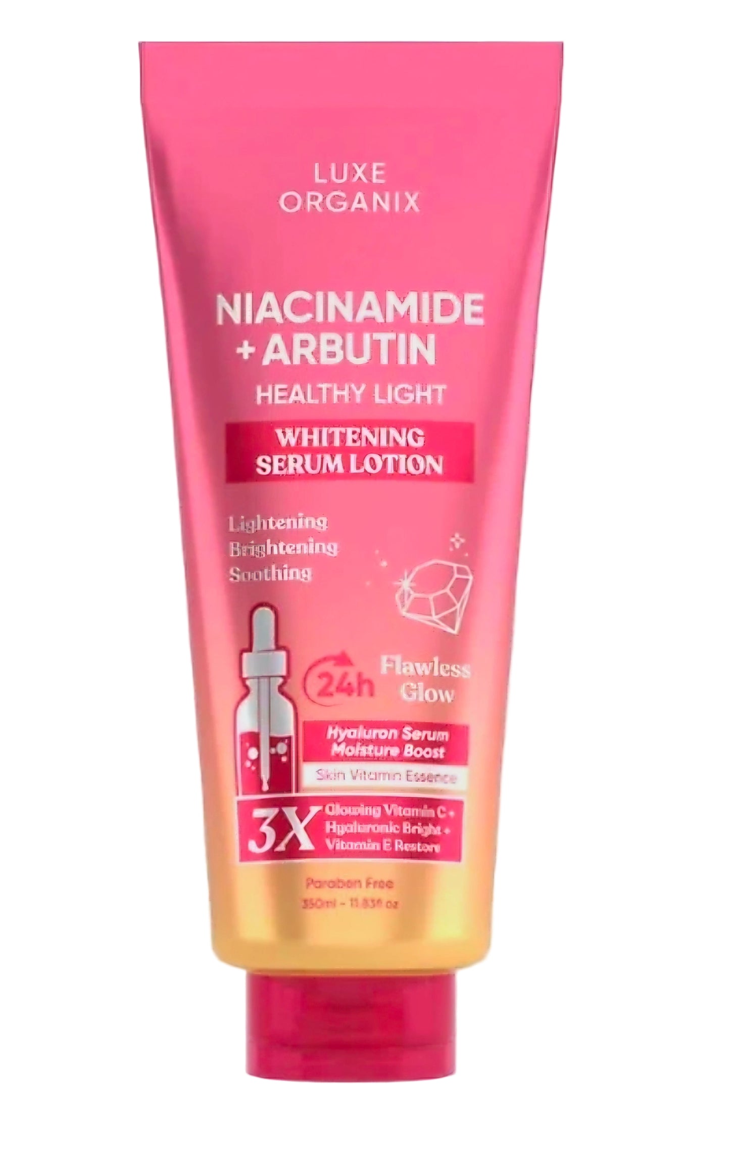 Luxe Organix NIACINAMIDE + ARBUTIN Healthy Light Whitening Serum Lotion 350ml