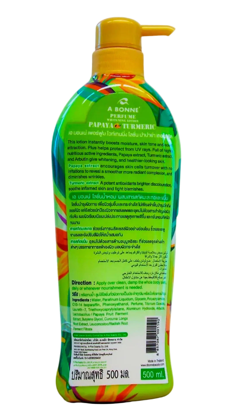 A BONNE' PERFUME WHITENING LOTION PAPAYA TURMERIC 500ml