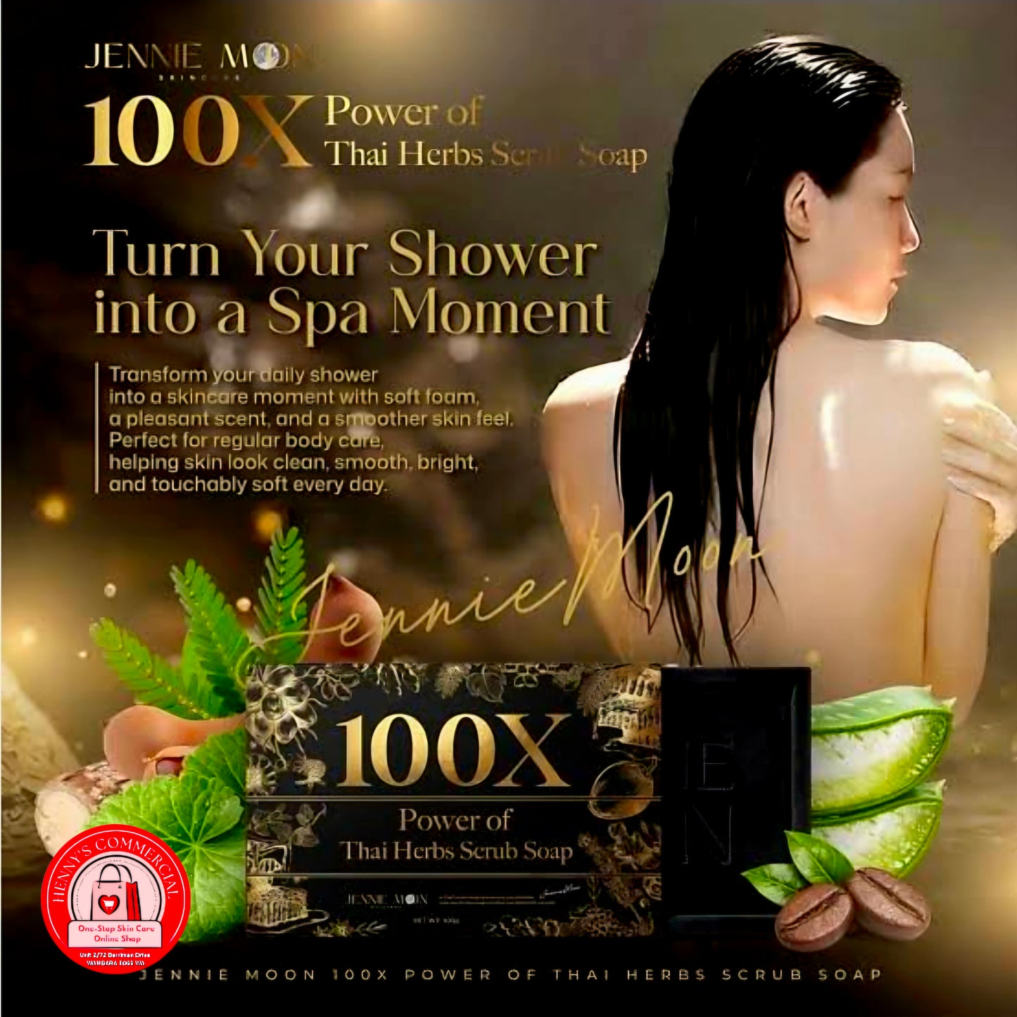 JENNIE MOON 100X POWER OF THAI HERBS  SCRUB SOAP 100G