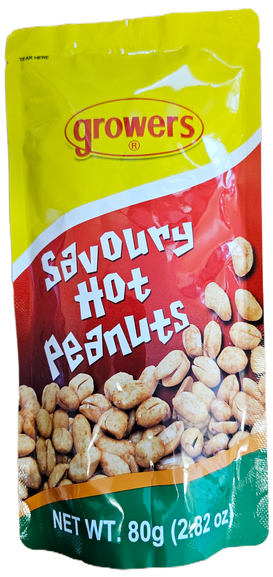 GROWERS SAVOURY HOT PEANUTS 80G (SMALL)
