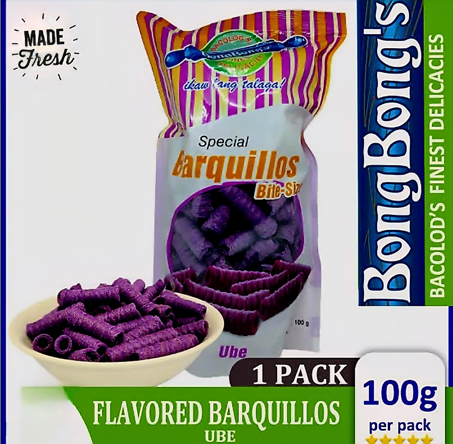 ‼️CLEARANCE‼️Bongbong's Special UBE BARQUILLOS 100g BBD: DEC.2025