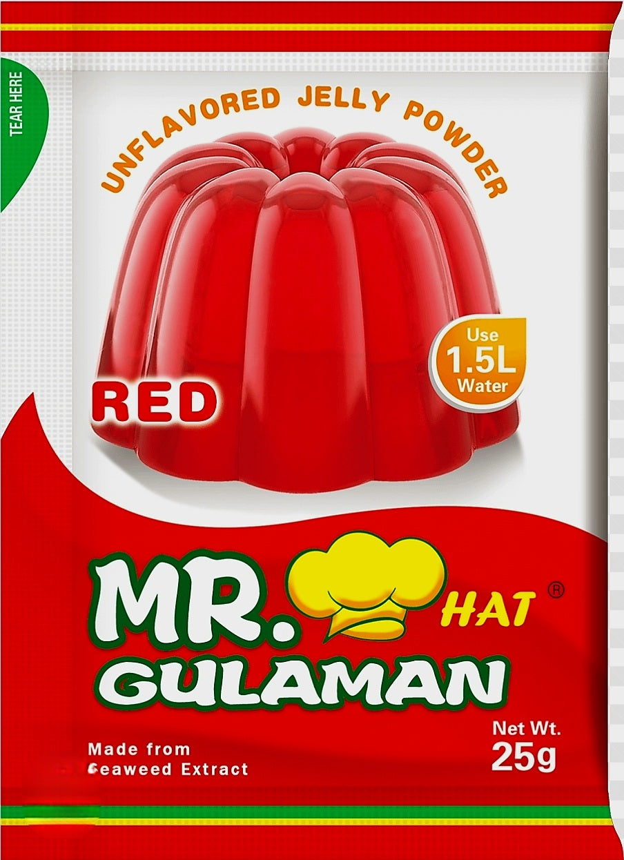 Mr. Hat Gulaman UNFLAVORED RED 25g×10sachets (BOX)