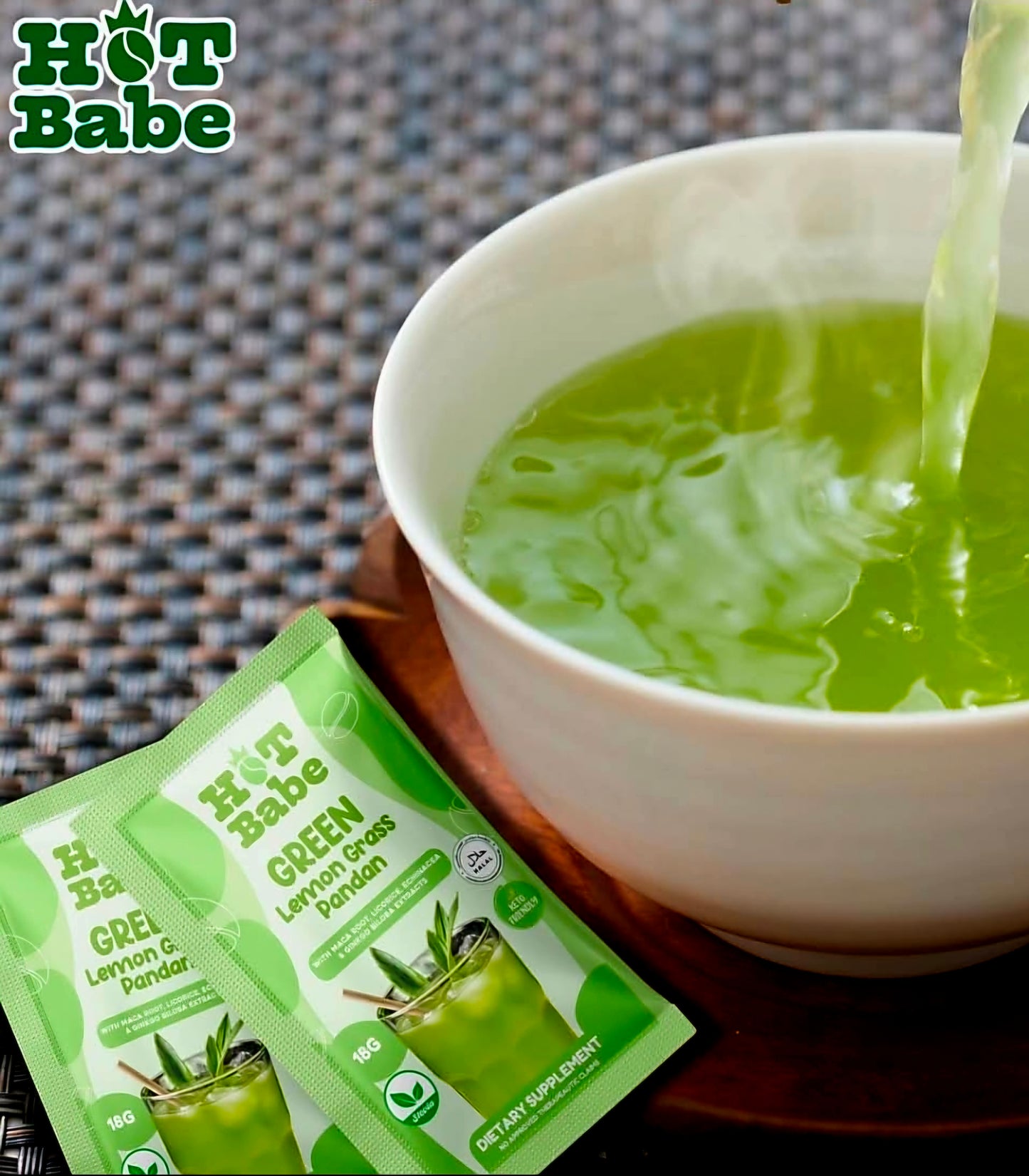 Hot Babe by Kiray Celis GREEN LEMON GRASS PANDAN TEA 18g×10sachets (GREEN  SERIES)