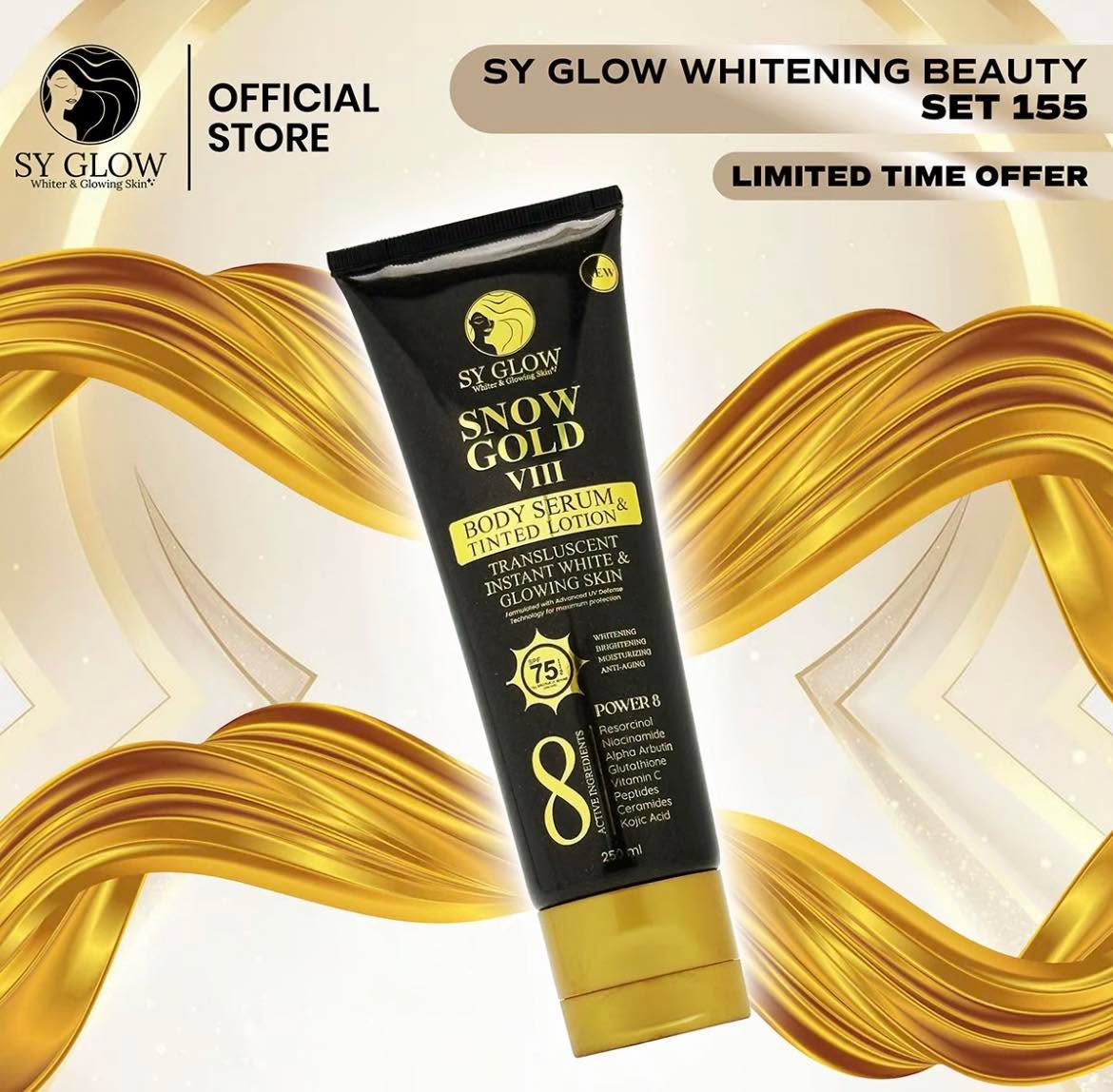 SY GOLD SNOW GOLD VIII BODY SERUM & TINTED LOTION SPF75 250ML