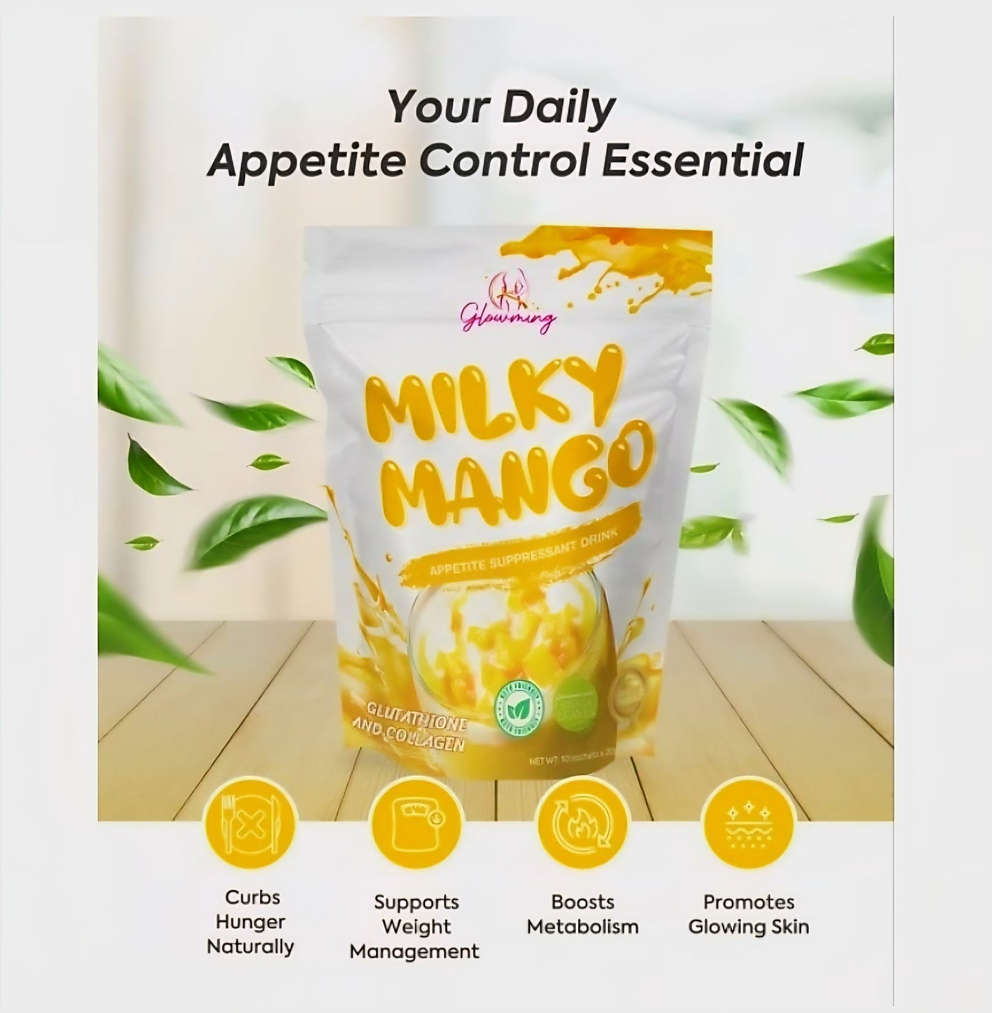 Glowming MILKY MANGO 21g × 10 sachets APPETITE SUPPRESANT DRINK
