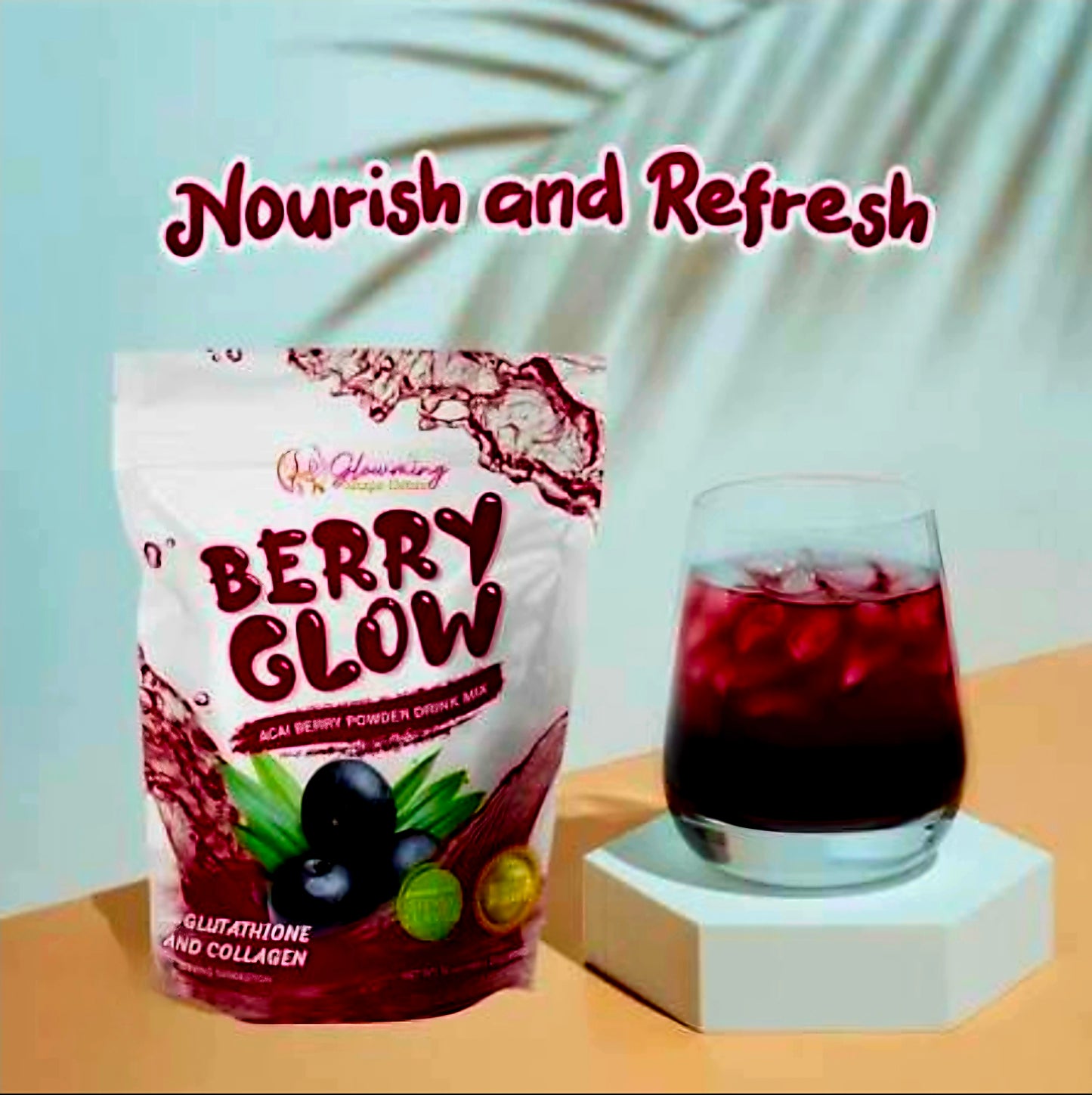 Glowming BERRY GLOW Acai Berry Glutathione & Collagen Drink 20g×10sachets