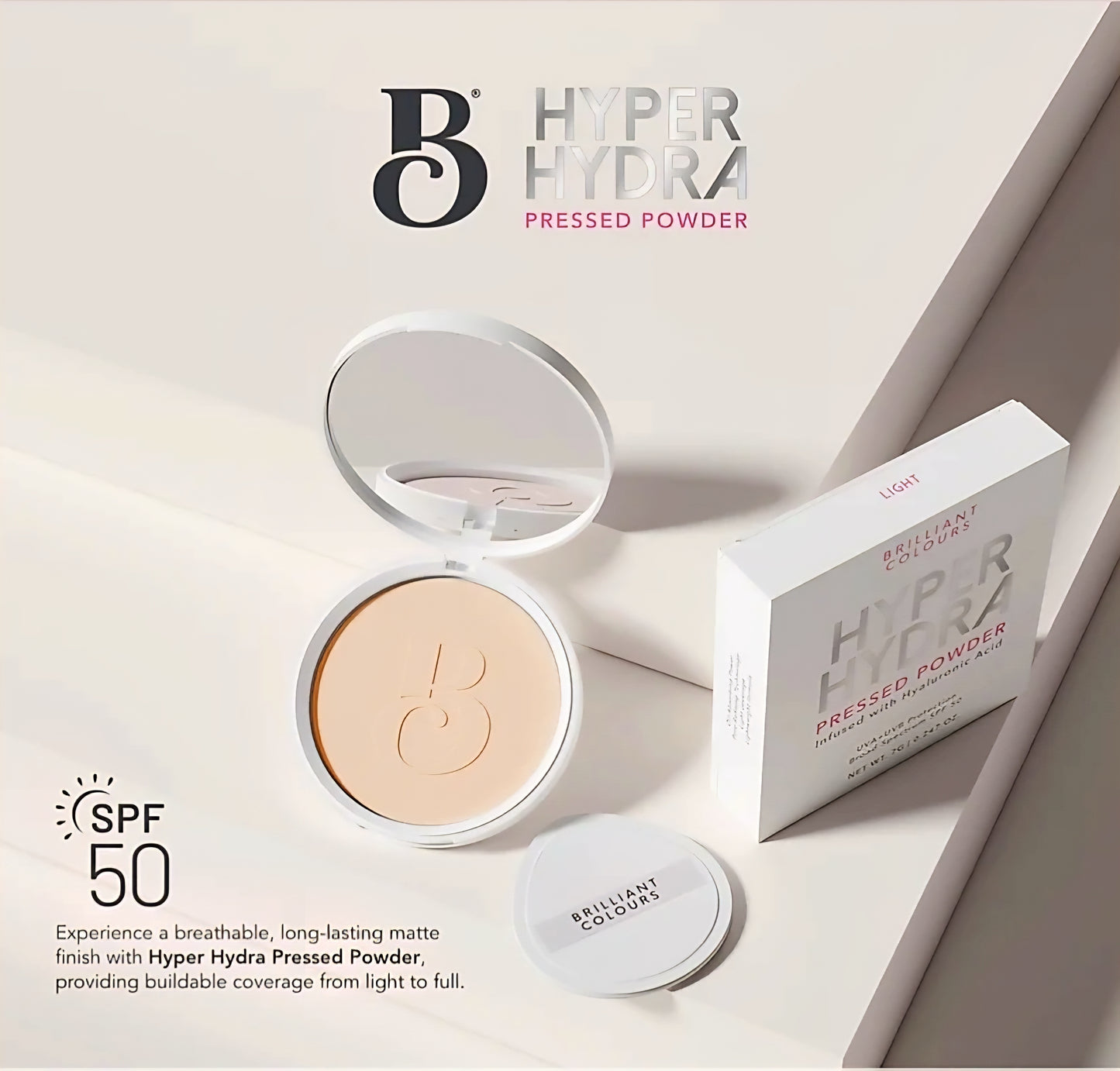 Brilliant Essentials HYPER HYDRA Pressed Powder (Universal Shade) 10g